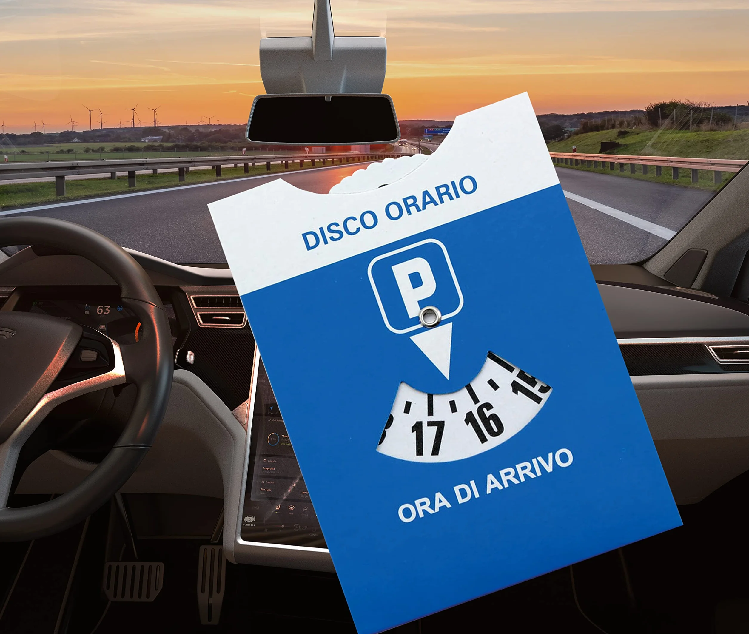 Disco ORARIO Maxi PVC Cm 11x14 z Bustiną Trasparente