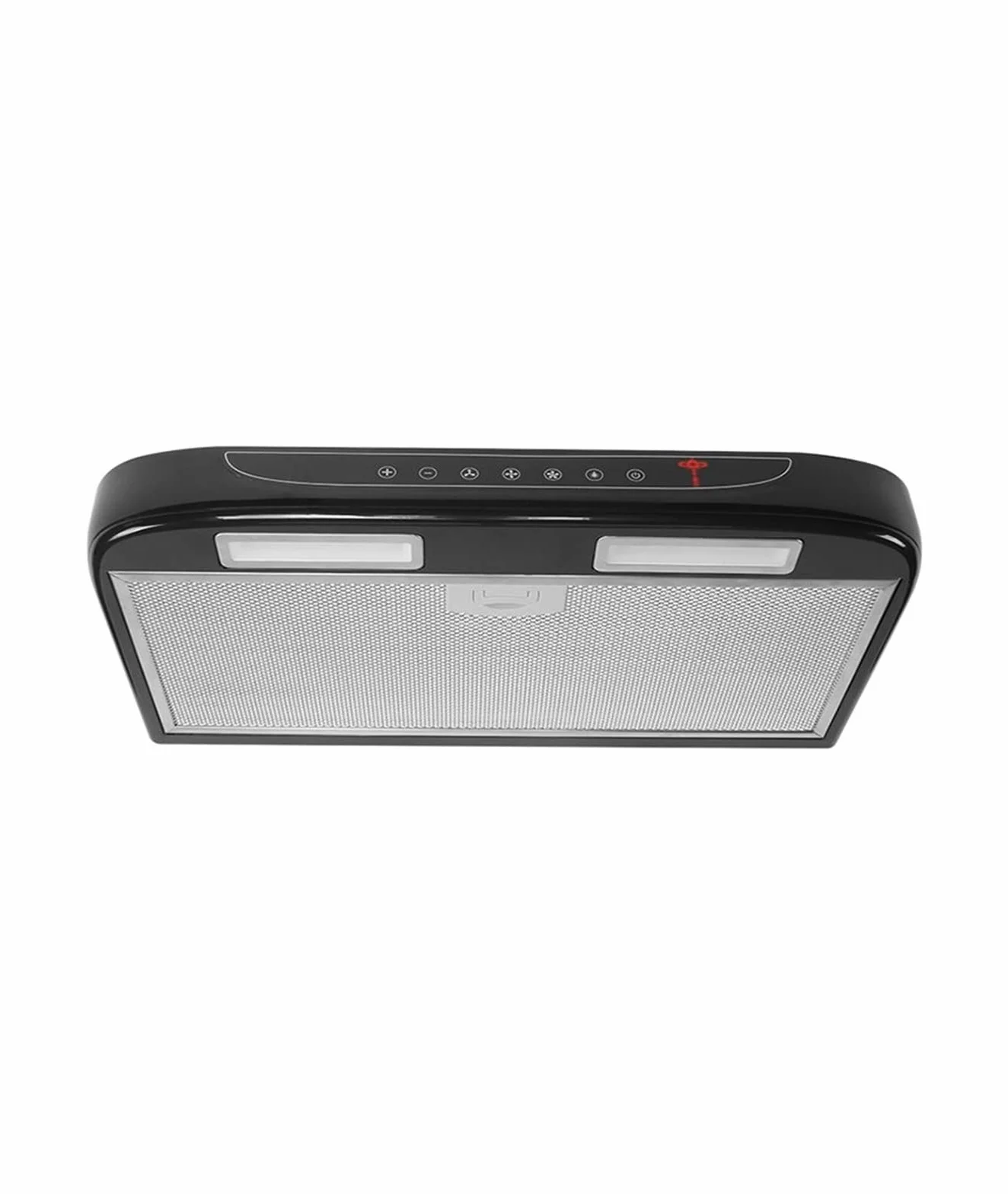 Cappa da Cucina Nera con Rete in Acciaio Inossidabile a Luce LED for Camper Roulotte