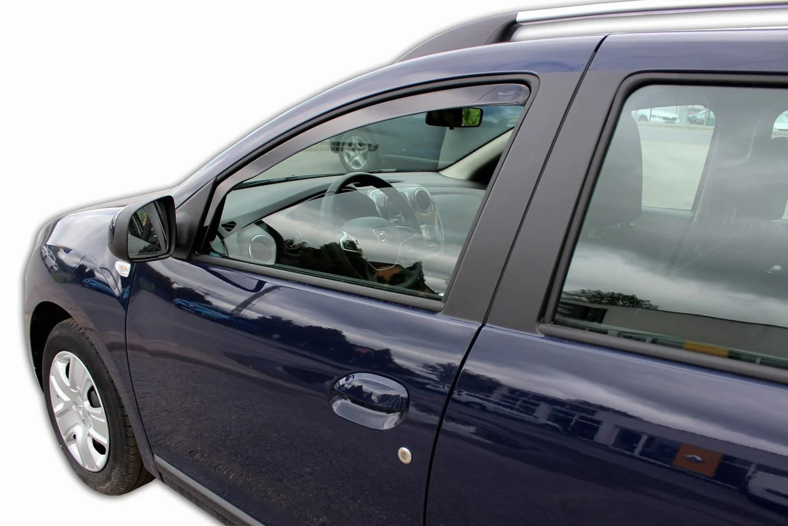 Deflettori d'Aria Dacia Logan 4-Porte Berlina 2013-2020 Set 2 Pezzi Nero fumé Oscurato