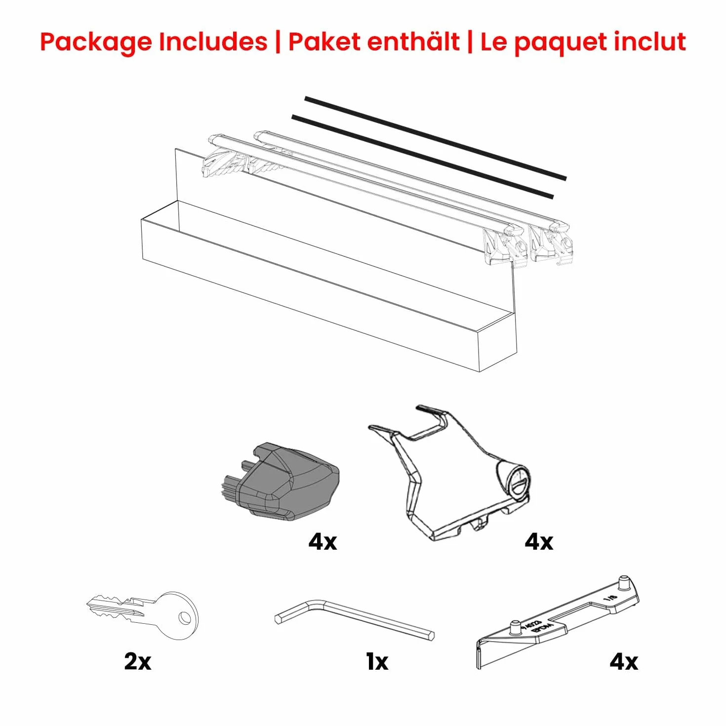 OMAC Barre Portatutto Alluminio TÜV geprüft per Peugeot 5008 II 2017-2024 – per Rail Tetto Integrati – T Nut – Max 100 kg – 2 Schlösser Nero