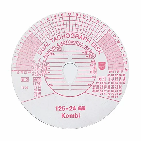 10 confezioni Tacho grafico Rondelle fino a 125 km/H Tacho Foglia controllo dischi 125 – 24 dischi tachigrafo tachographen
