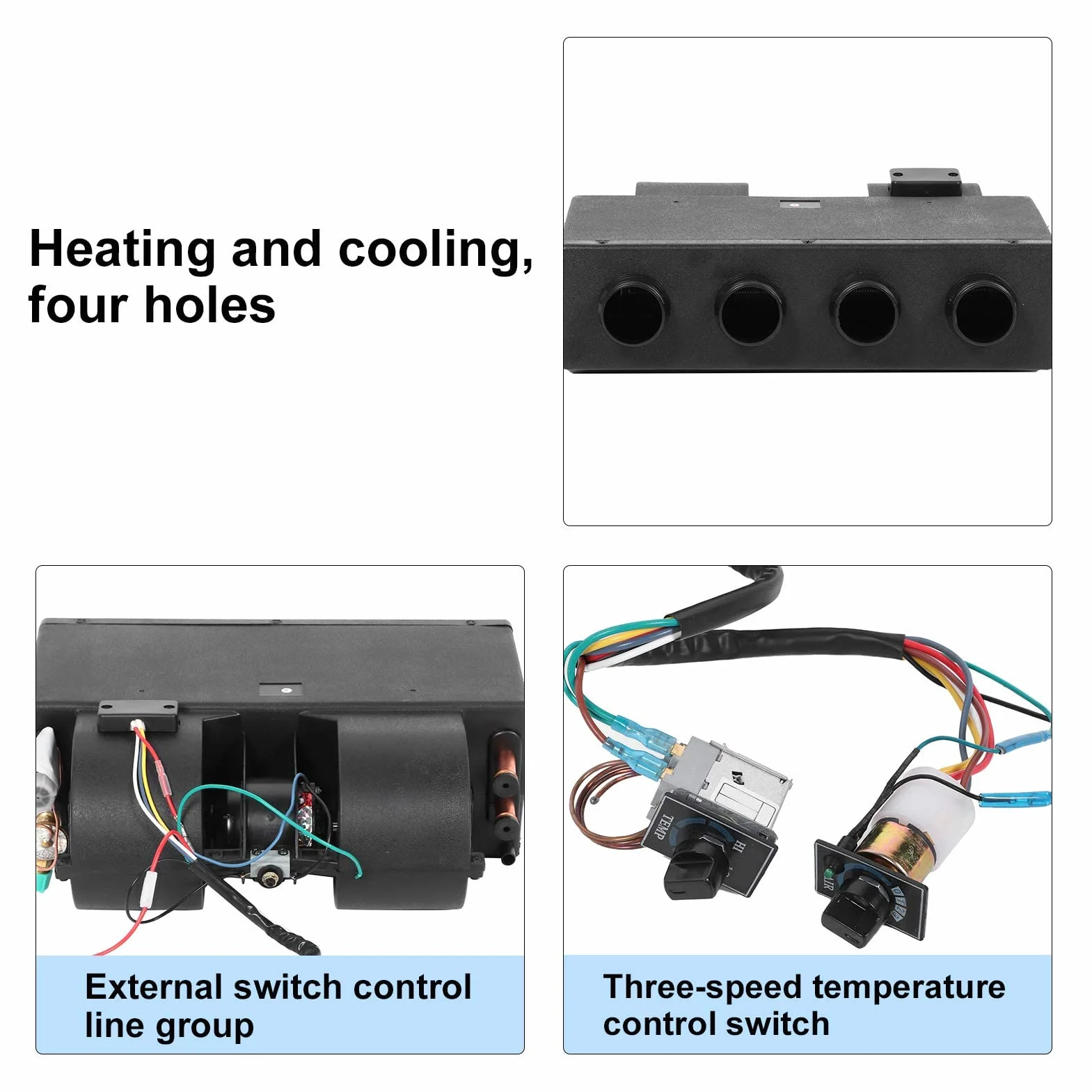 A/C Kit riscaldatore e unità evaporatore 12V 3 velocità 600CFM universale per camion auto