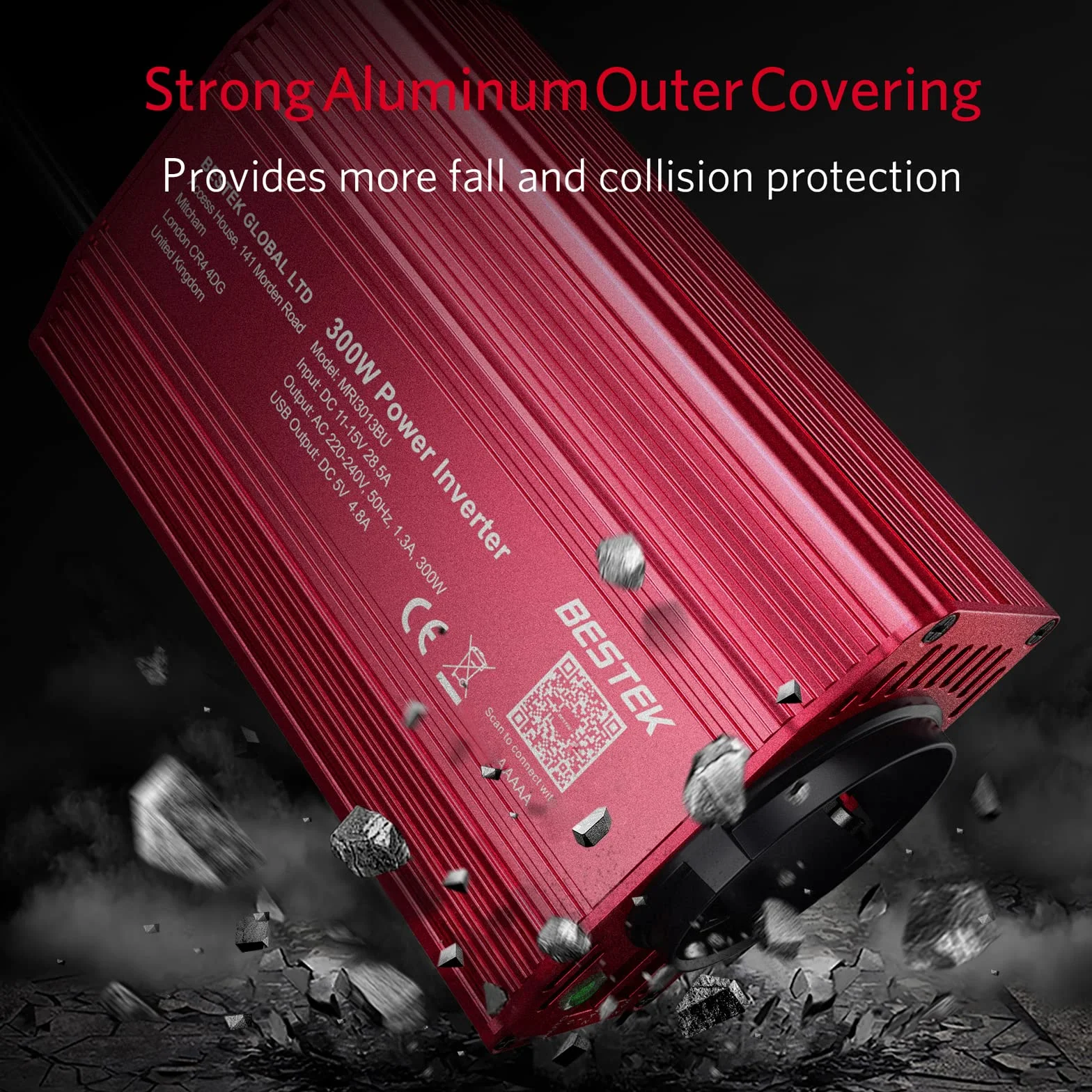 BESTEK 300W Inverter 12V 220V 2 USB Port 4.8A Power Inverter for Phone Pad Tablet