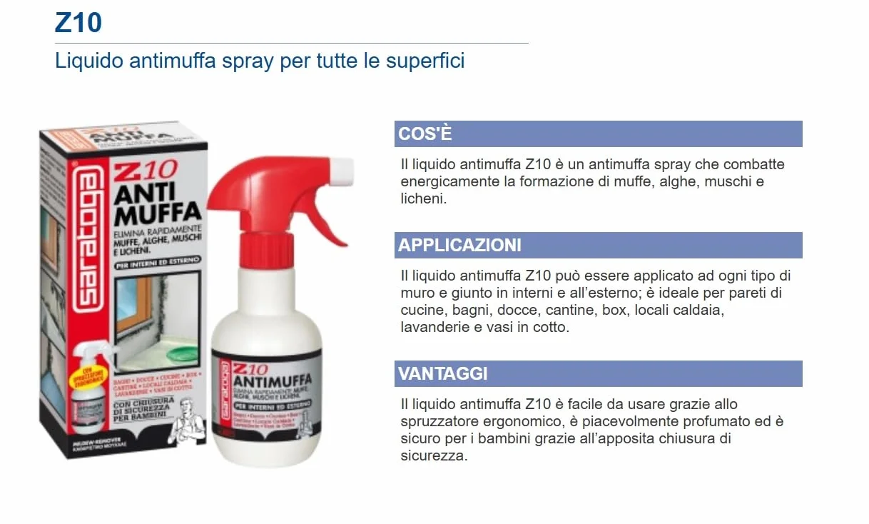 Antimuffa Saratoga Z10 250 ML Liquido antimuffa Spray