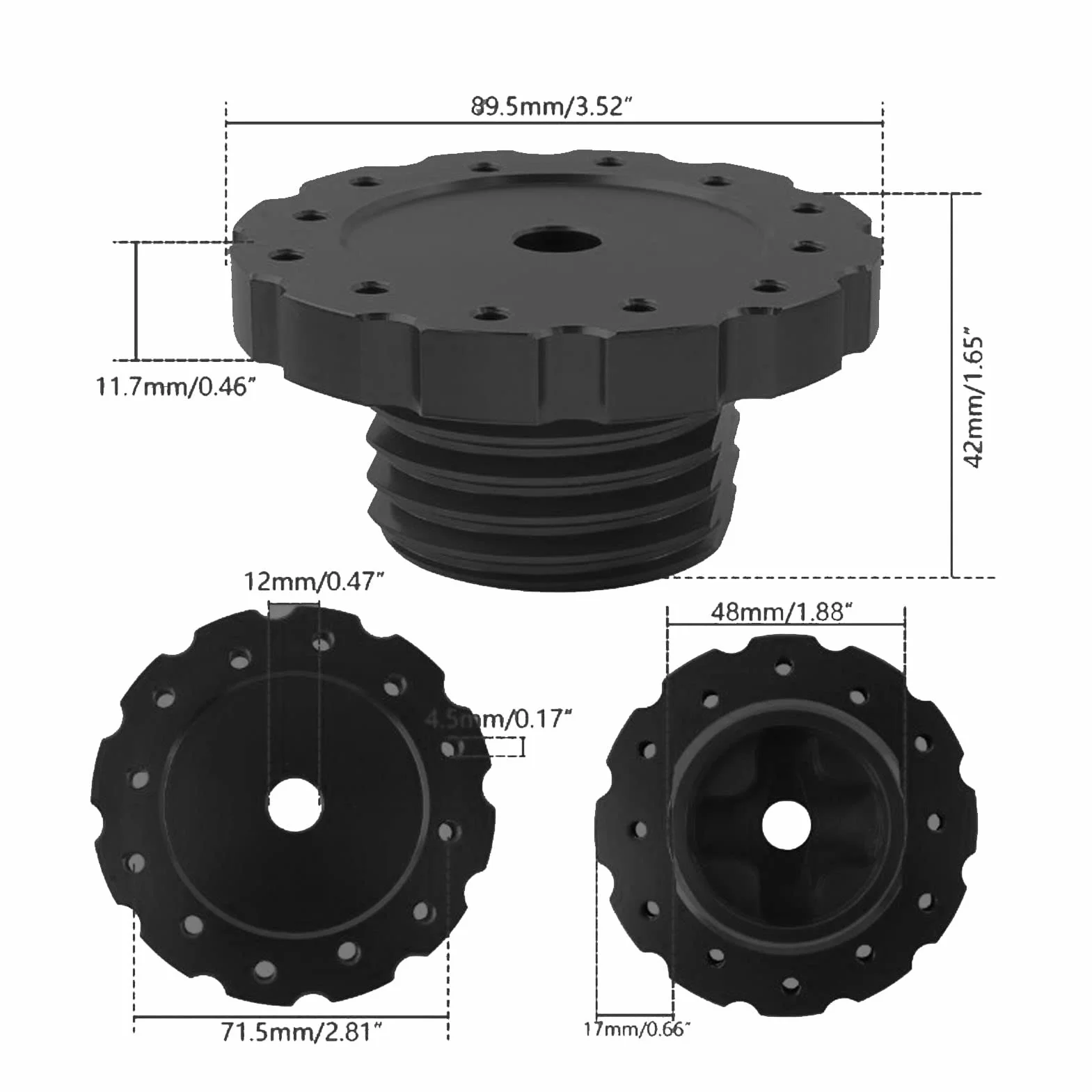 Adattatore per Volante da Gioco per Adattatore per Volante in Alluminio Professionale, Adattatore per Ruota per T300 T500 TS PC TS XW (nero)