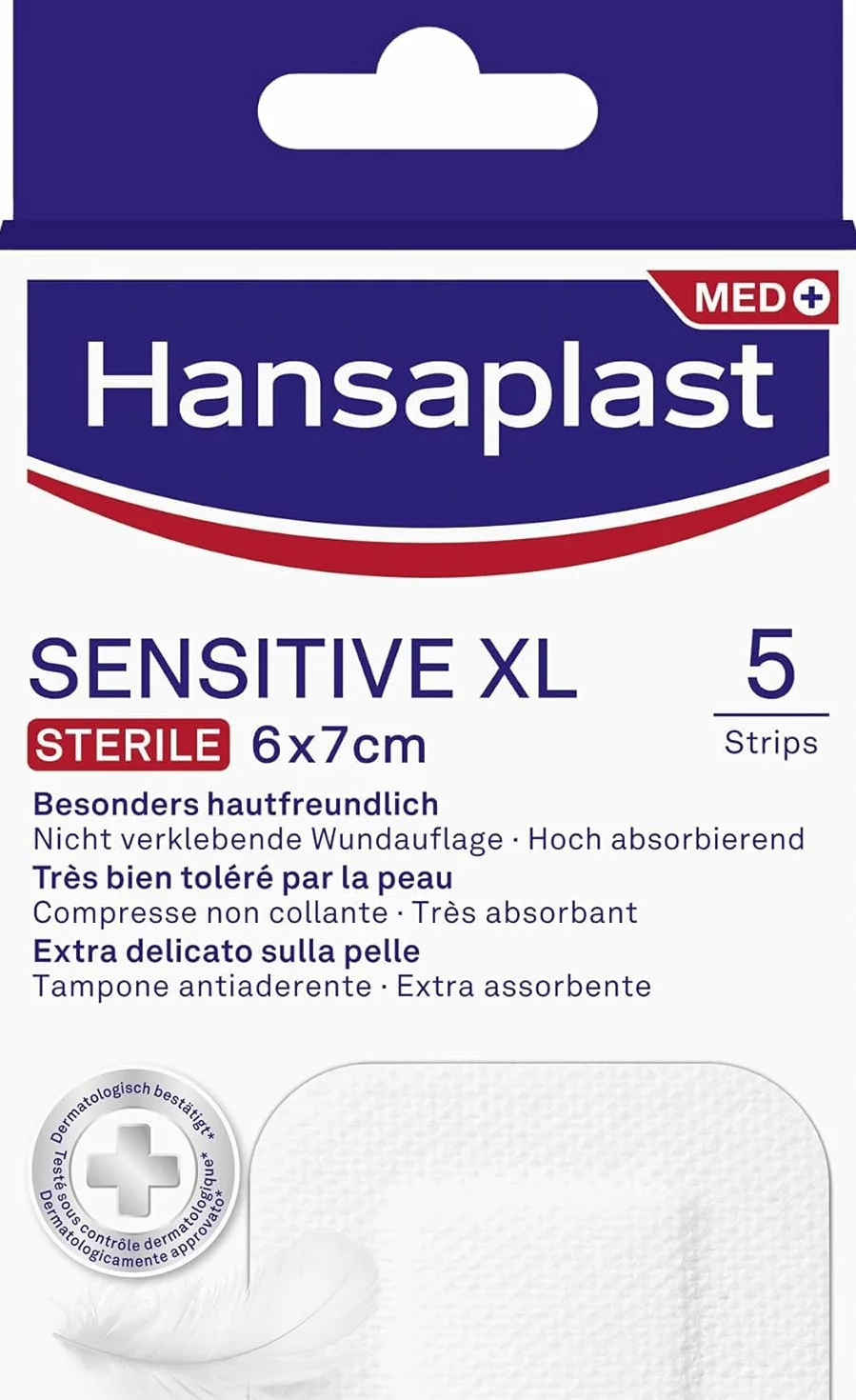 Hansaplast Cerotti SENSITIVE XL 6x7 cm 5 Pezzi Ipoallergenici Sterili
