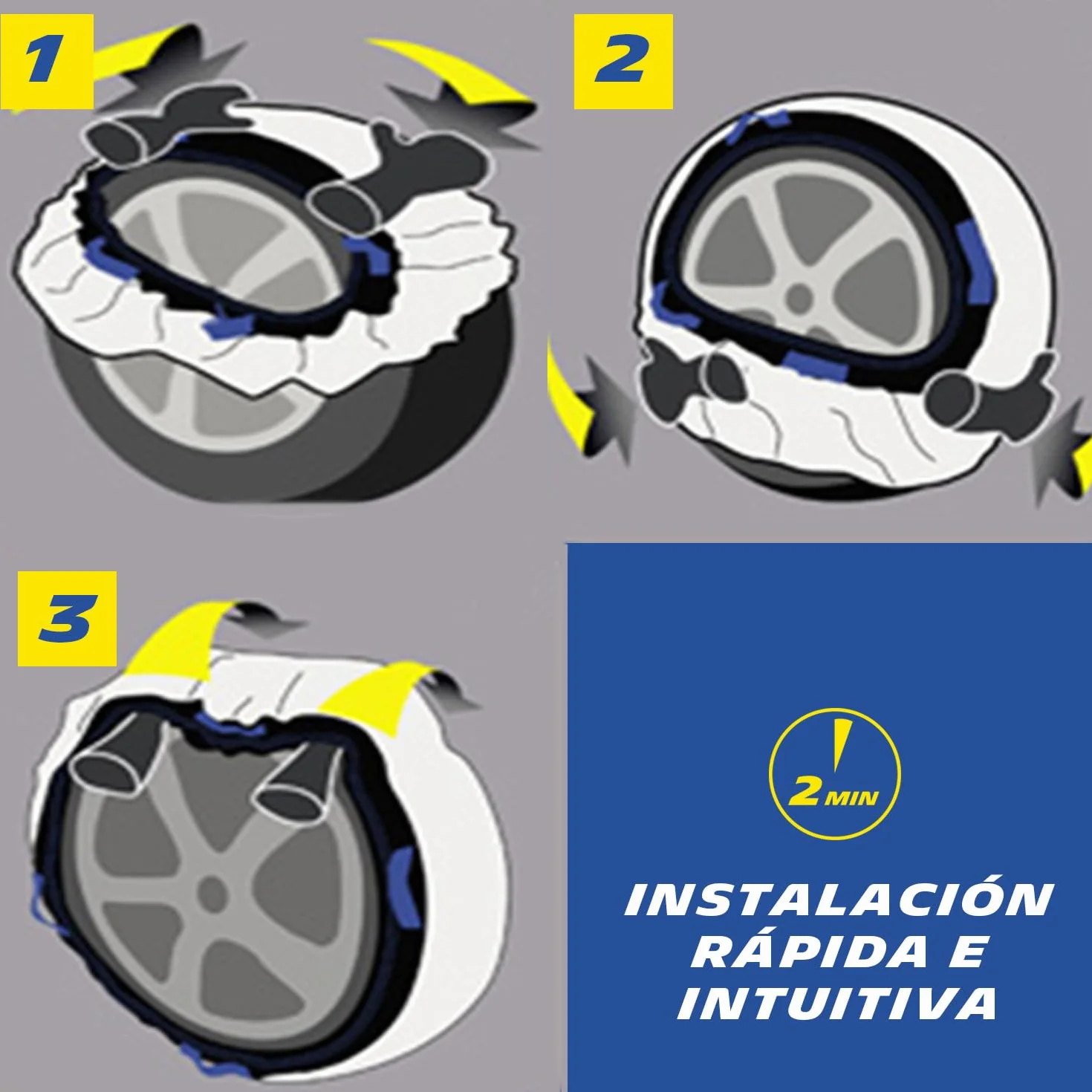 MICHELIN Calze da Neve SOS Grip Evolution SOS 5 - Omologate Italia Tessili Riutilizzabili - Montaggio Rapido 30 Secondi
