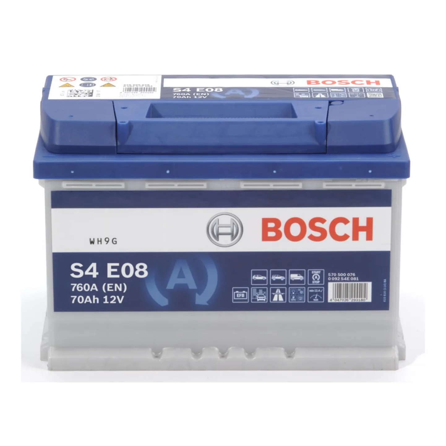BOSCH Batteria 70 Ah 760 A/EN 0 092 S4E 081 278mm 175mm 190mm