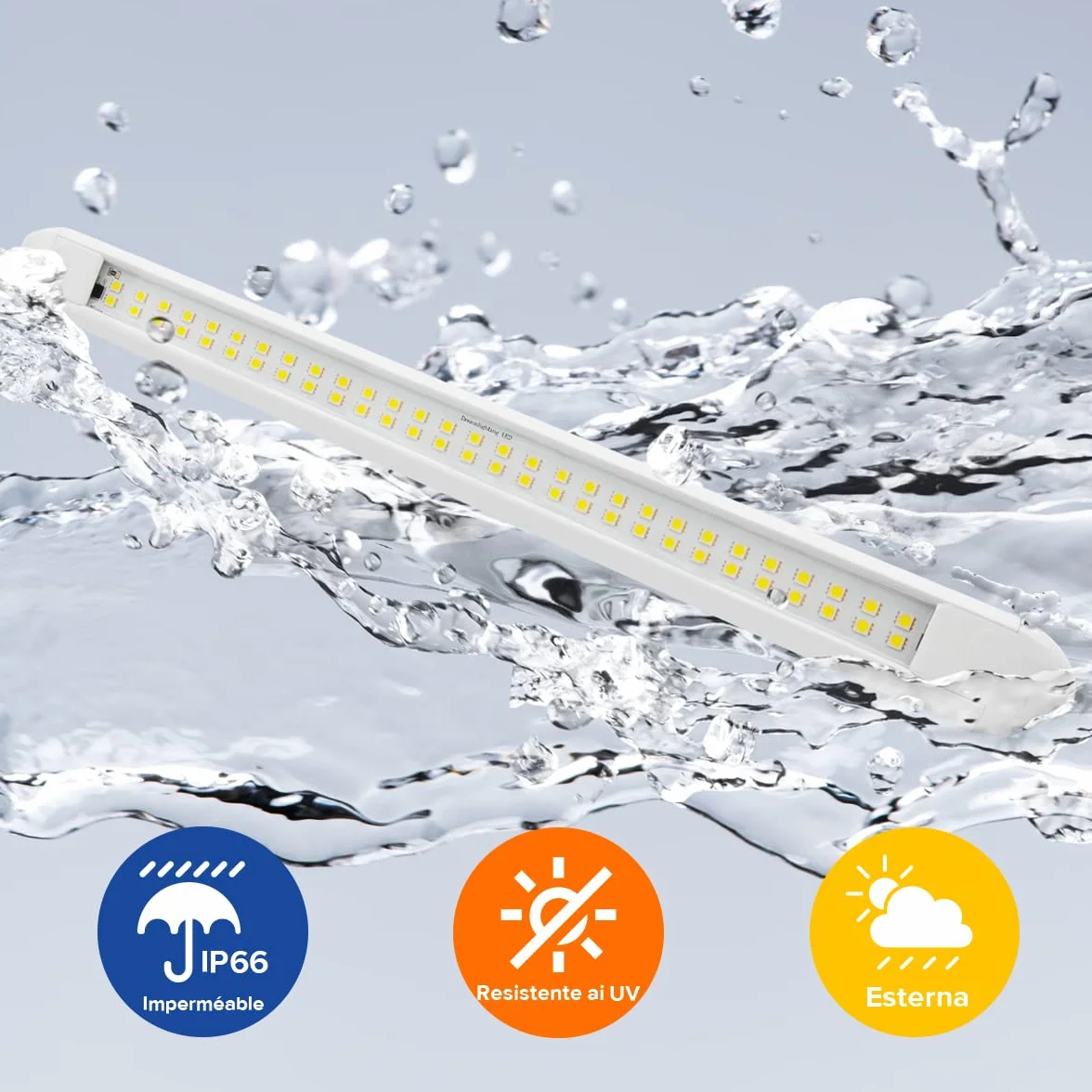 Tubo a LED Veranda 12V Lampada Camper Esterno IP66 Alluminio 550MM