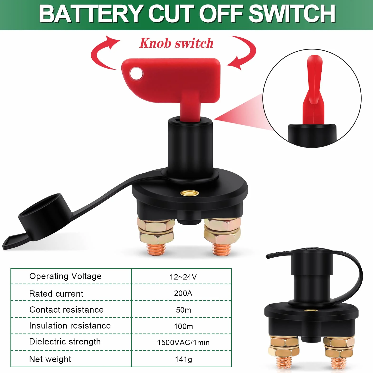 Bolatus Batteria Principale Interruttore 12V / 24V Staccabatteria Marino Cut off interruttore per Auto Moto Marine Camion Barca