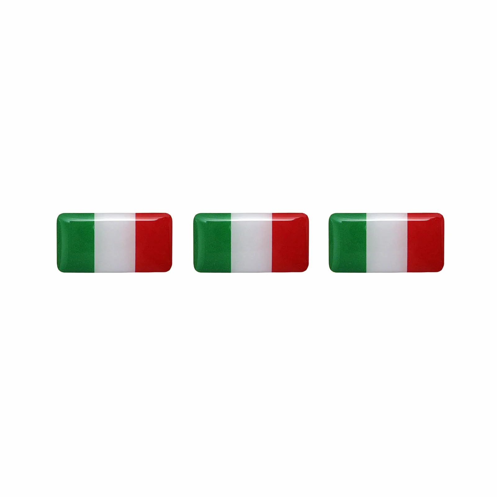 Bandiera Italiana Italia Tricolore Adesivi Stickers 3D Rettangolare Resinati 3 Pezzi 14x27mm
