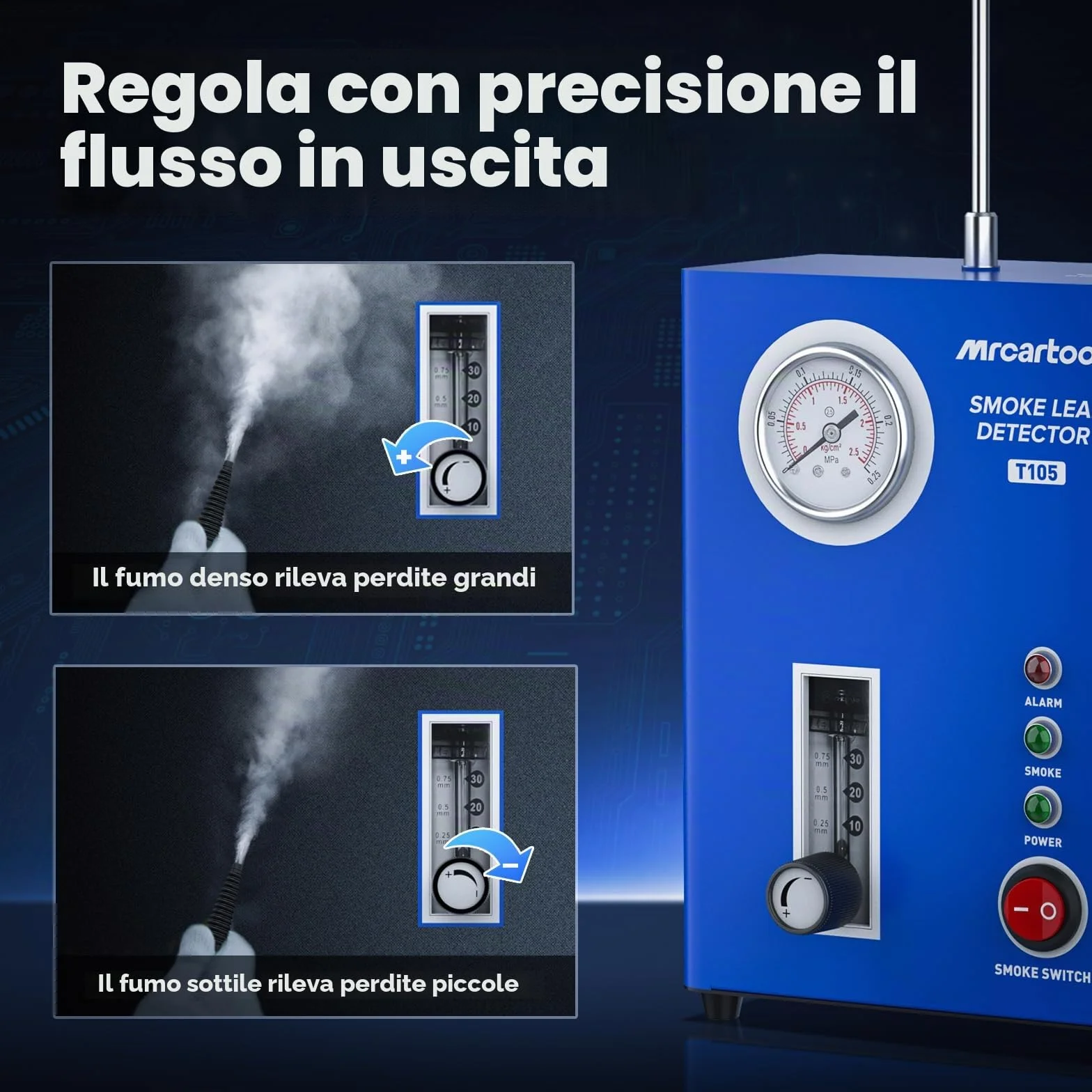 PLAYOCCAR Macchina a Fumo Dettaglio Filtri Auto EVAP 12V con Pompa Aria Integrata e Manometro