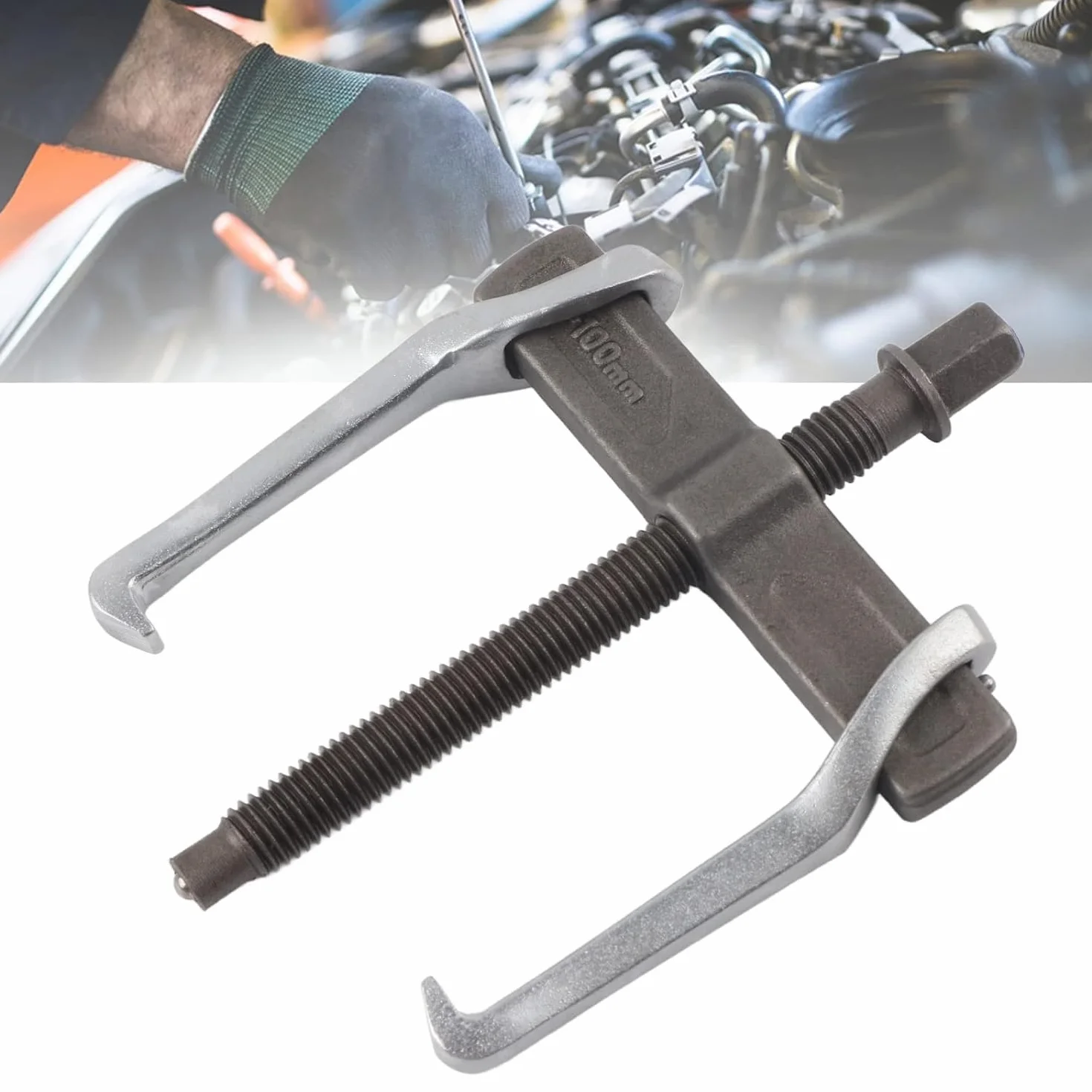 Estrattore a 2 Bracci da 100mm, Rinforzato Estrattore Universale a 2 Griffe, Estrattore per Cuscinetti a 2 Ganasce per Rimuovere la Puleggia e Il Cuscinetto del Volano (Acciaio al Carbonio)