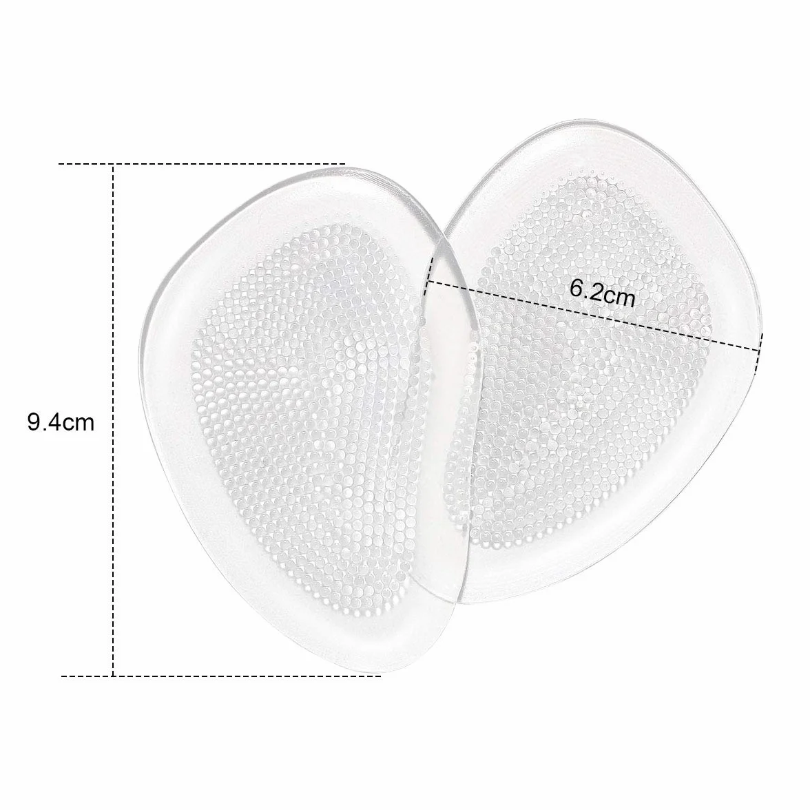 Cuscinetti per Avampiede 3 Paia Ultra Slim Gel Sottili Protezione Anti-scivolo Trasparente