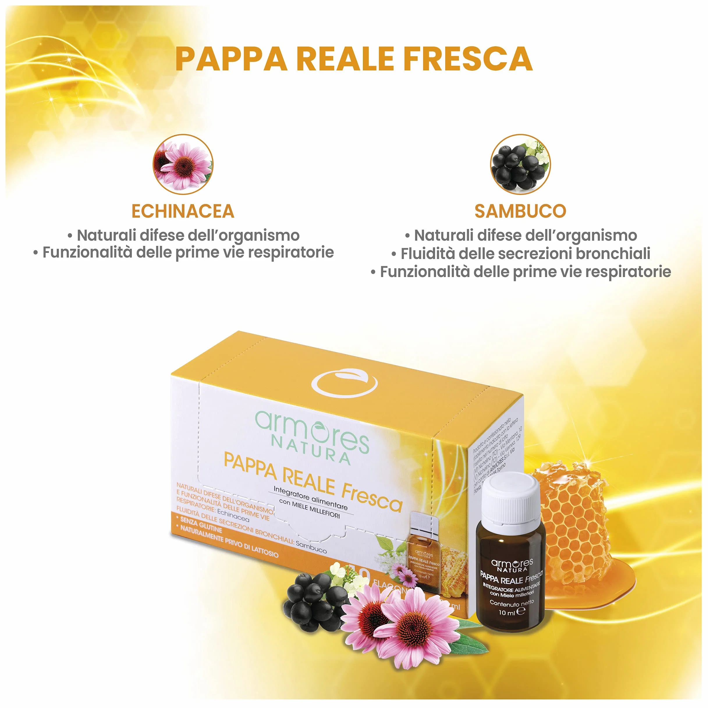 Armores Natura Armores Pappa Reale Fresca Integratore Per Vie Respiratorie 10 Flaconcini