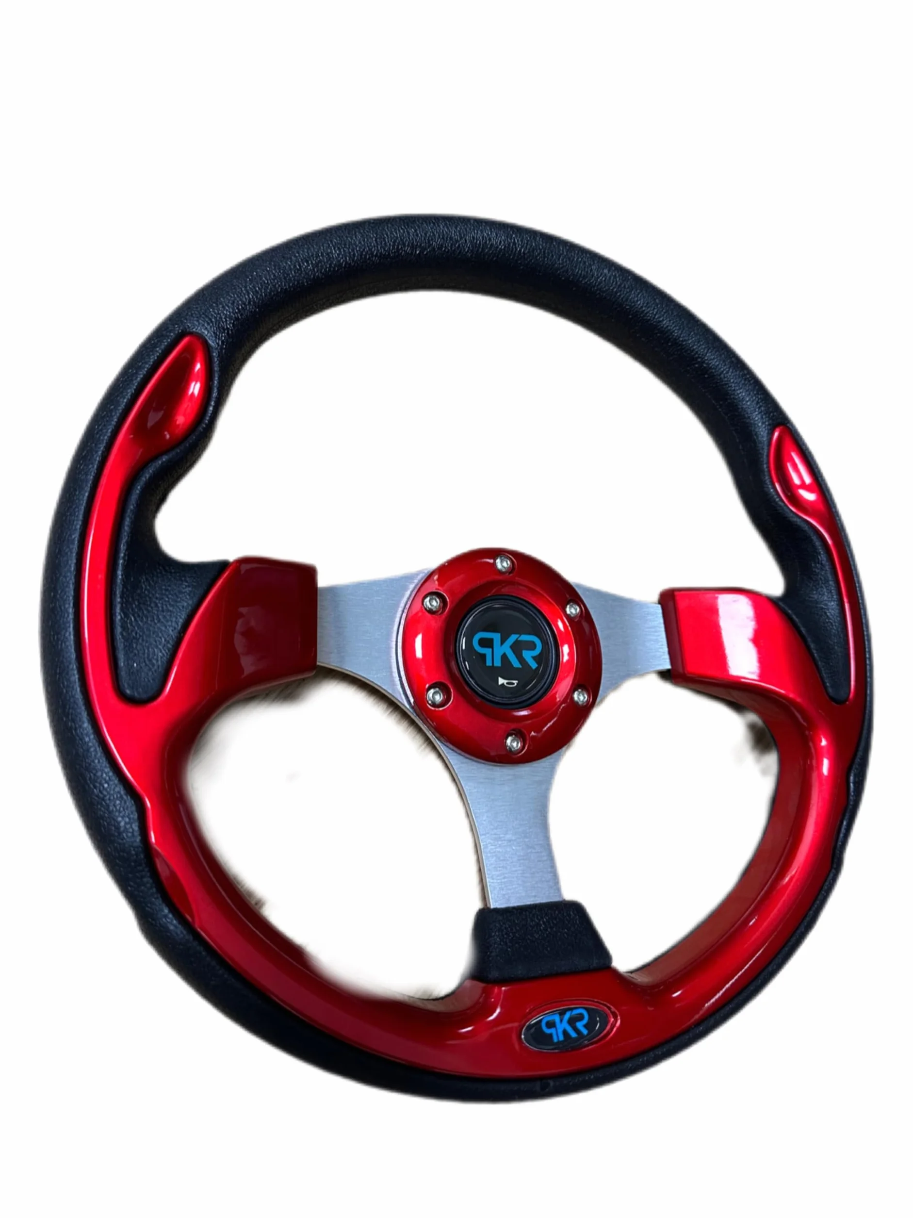 PKR VOLANTE TUNING ROSSO SCURO LUCIDO SPORTIVO UNIVERSALE AUTO RALLY SPORT GARE RADUNI