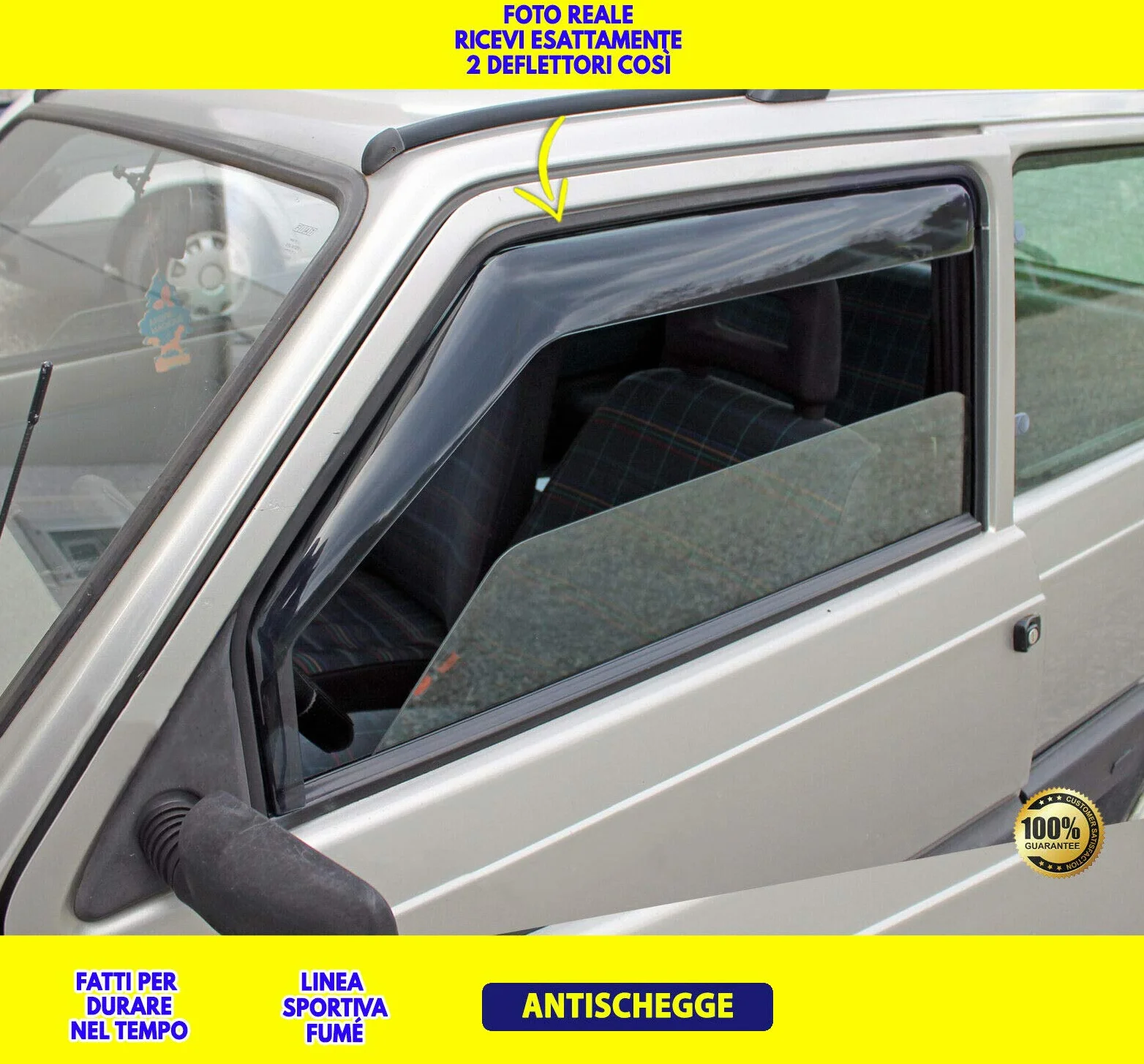 Deflettori aria Panda 141 4x4 e 750 1986-2003 sportivi fume finestrini porte anteriori