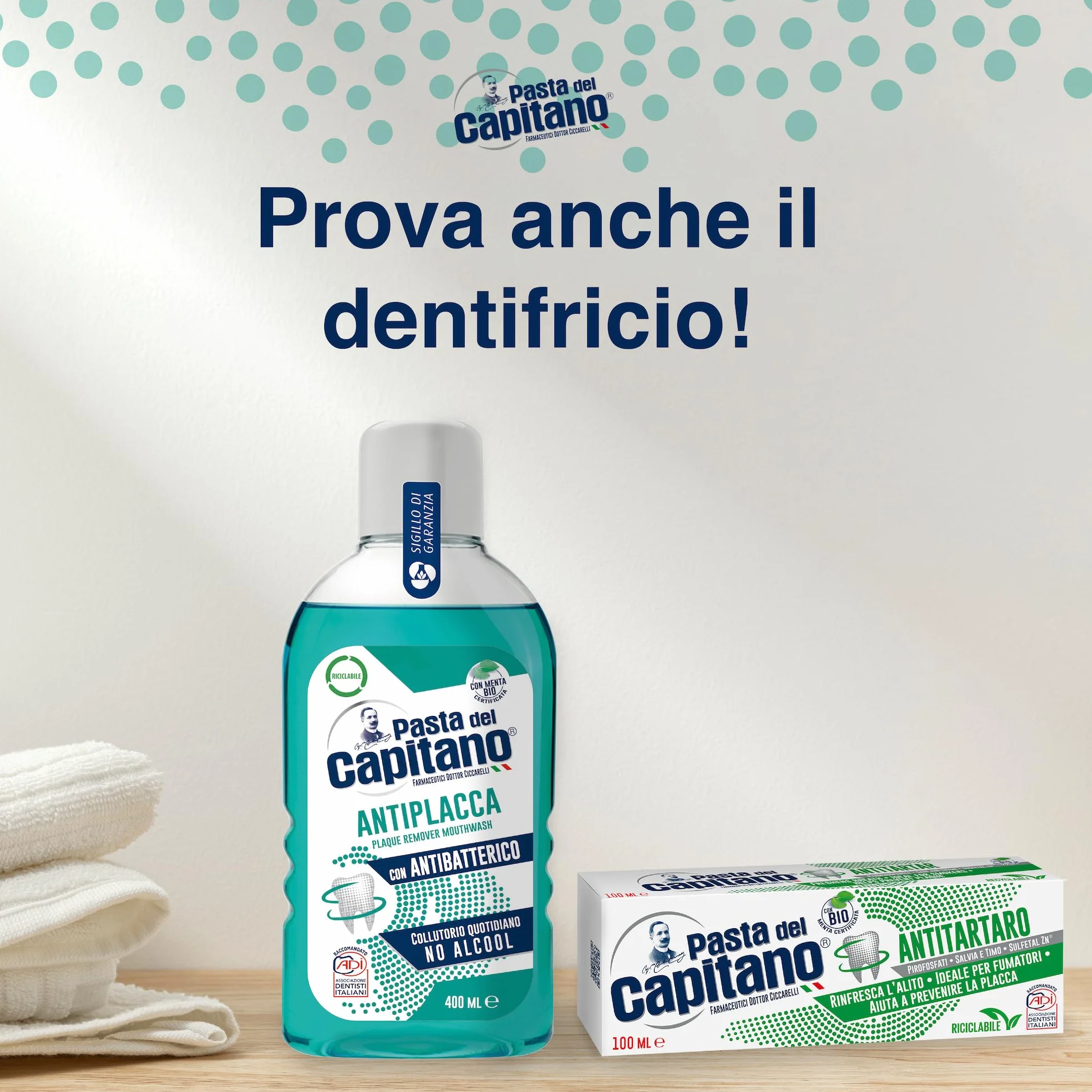 Pasta del Capitano Collutorio Antiplacca Senza Alcool 400 ml