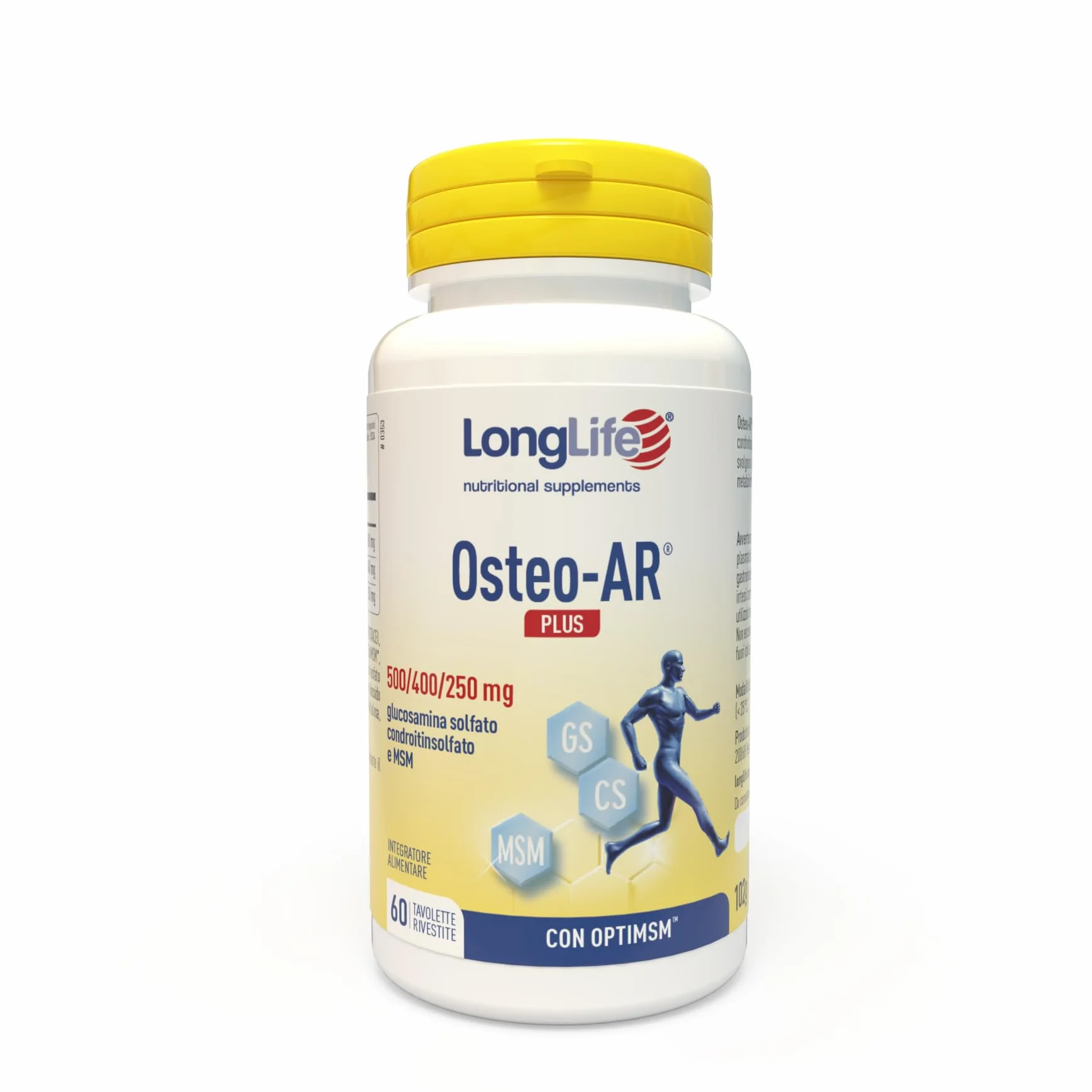Longlife Osteo-Ar Plus Glucosamina Solfato Condroitinsolfato OptiMSM Benessere Articolazioni 2 Mesi