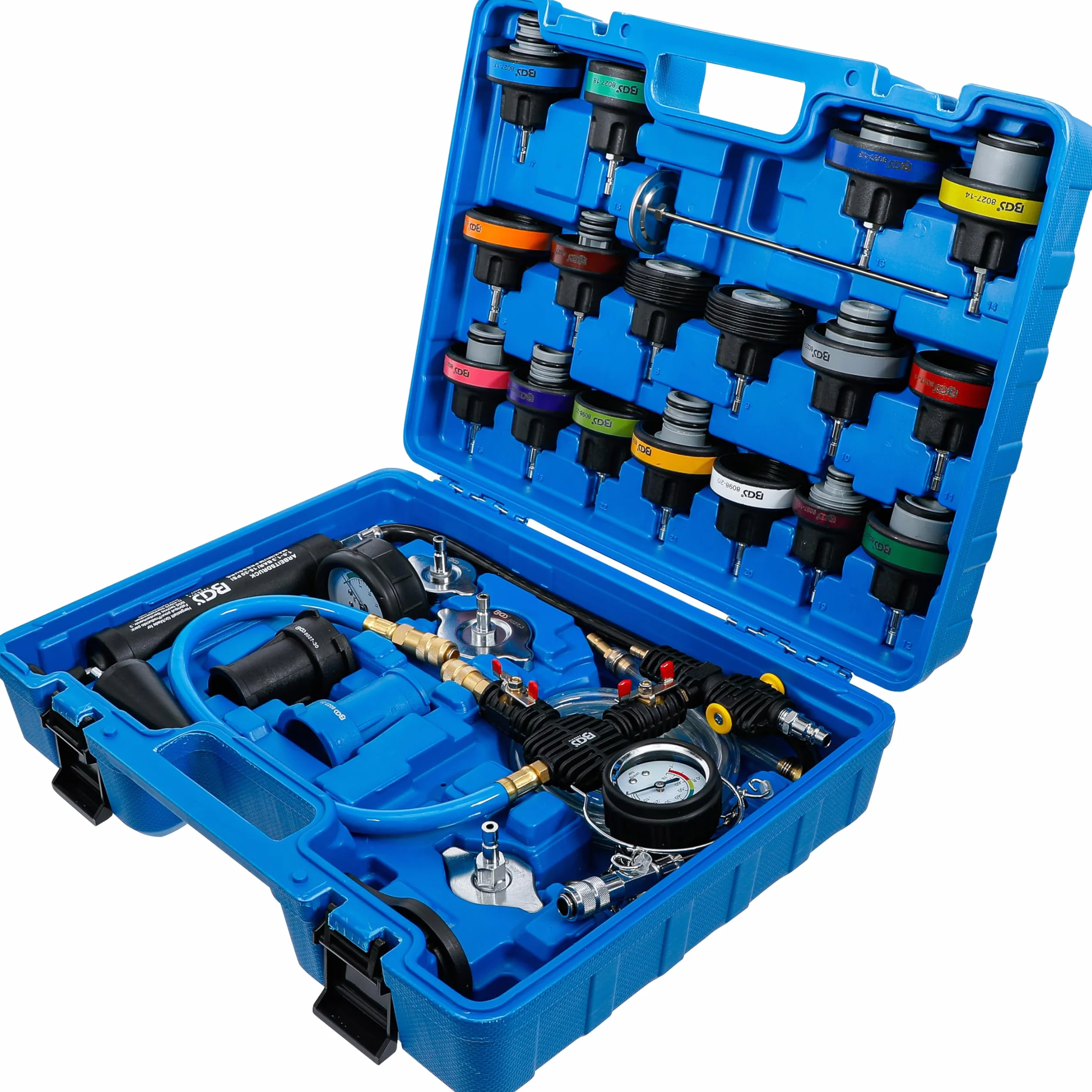 BGS 8098 | Set per test pressione sistemi di raffreddamento | incl. strumenti di riempimento | 28 pz.
