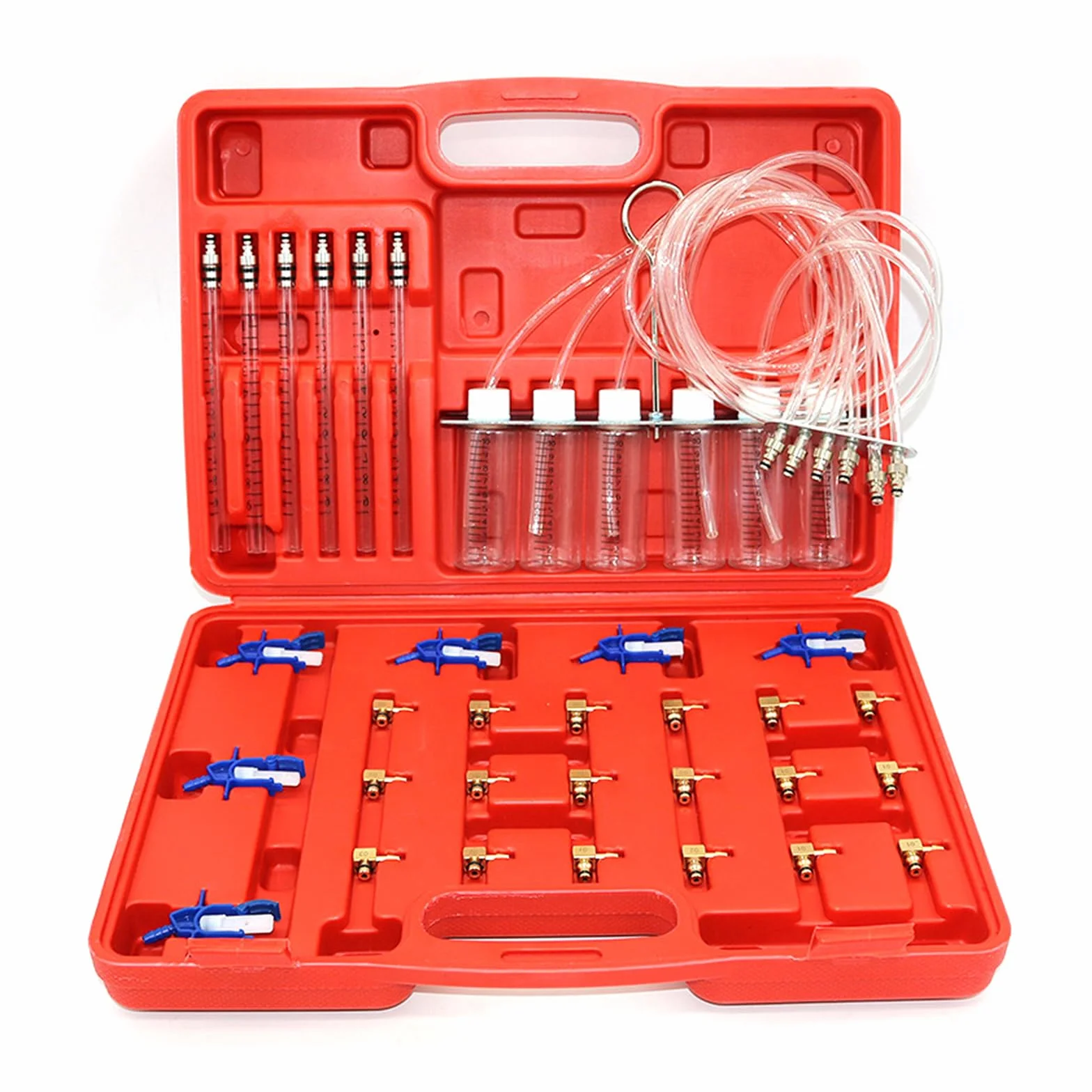 Common Rail Tester 6 cilindri Kit di strumenti di prova per iniettori con 24 adattatori