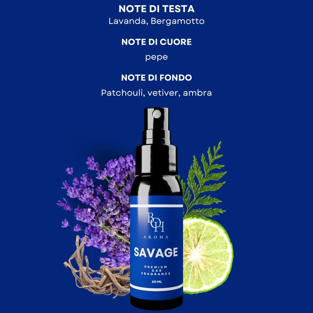 SAVAGE profumo per auto 60 ml neutralizza odori deodorante interni