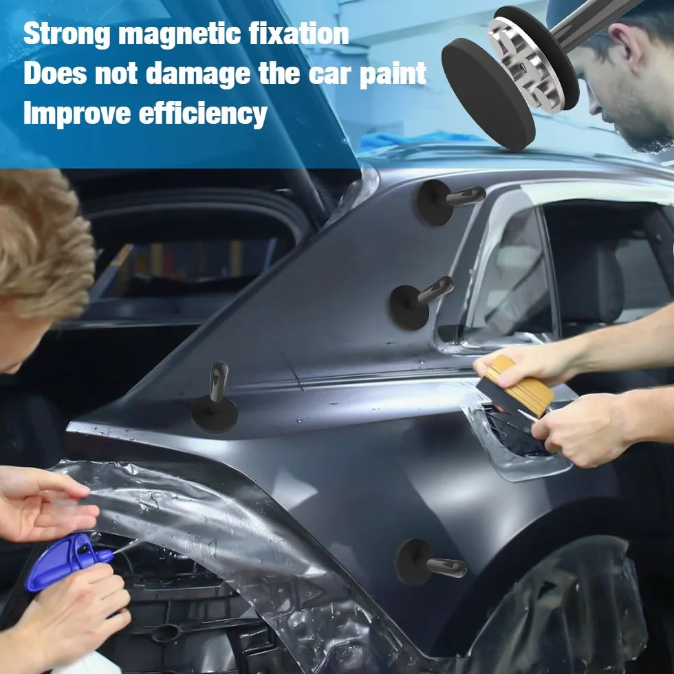 Magneti per Car Wrapping 8 Pezzi, Supporto Magnetico Nero