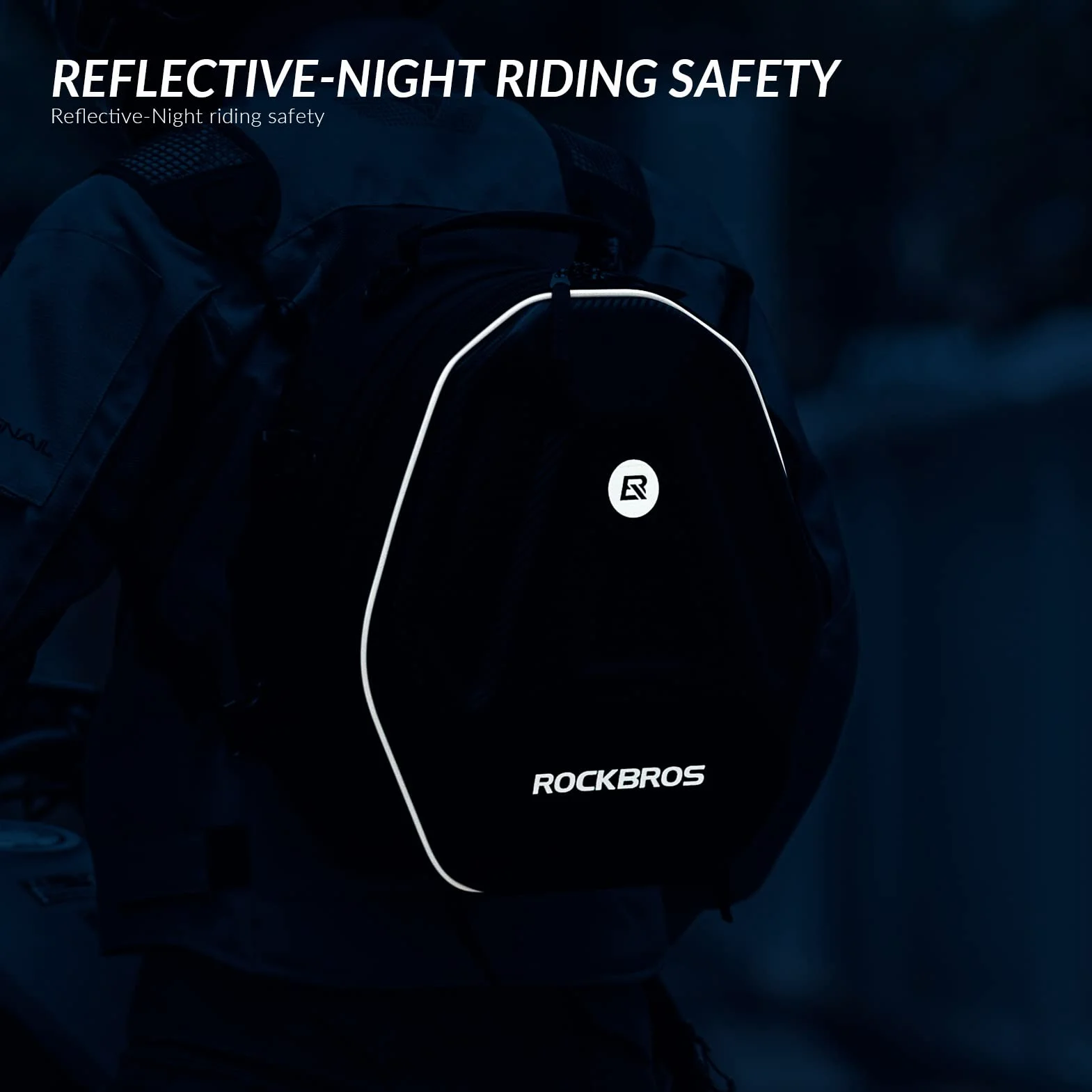 ROCKBROS Borsa Posteriore per Sella Moto Impermeabile Zaino Rigido per Casco Espandibile 20-35L Copertura Antipioggia