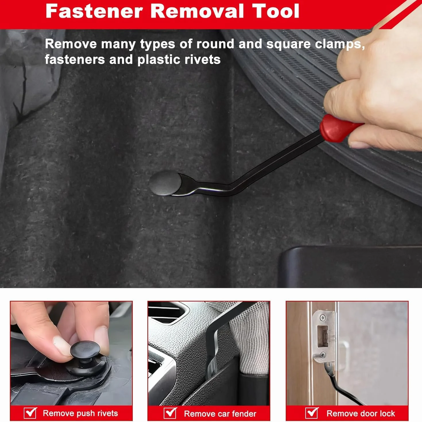 Greluma 3 Pz Set di pinze a Clip e rimozione di Elementi di Fissaggio - Kit di Riparazione Combinato per Rivestimenti Auto per Pannelli cruscotto Auto