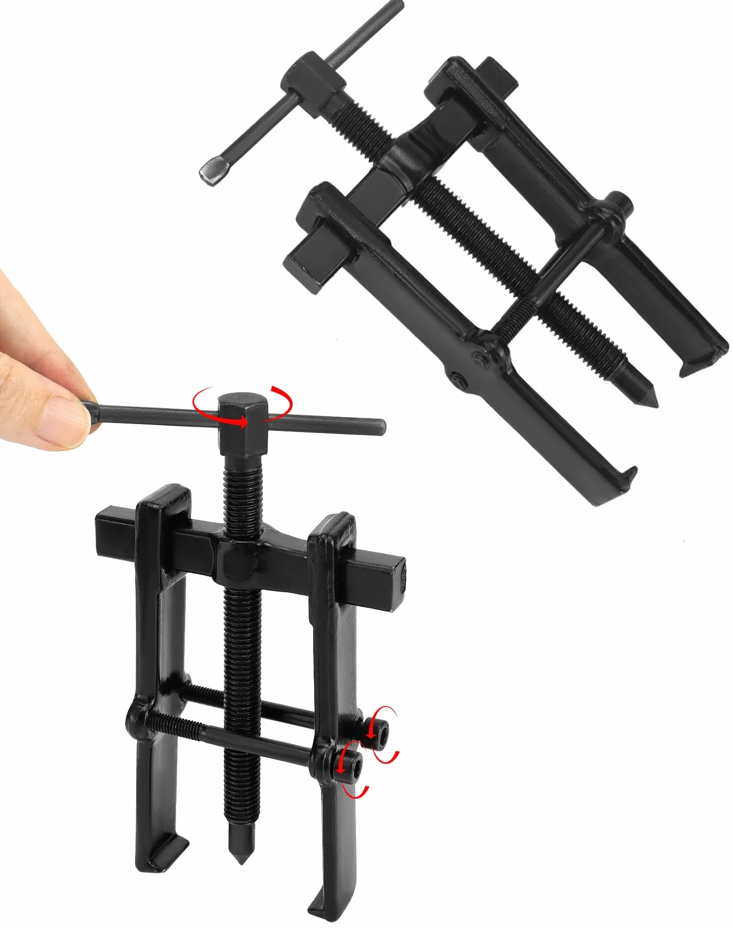 QWORK® 4 Pezzi estrattore per Cuscinetti da 2/3/4/6 Pollici, estrattore per Ingranaggi con Cuscinetti a Due Ganasce, estrattore per Cuscinetti a Sfera, per la rimozione della Ruota