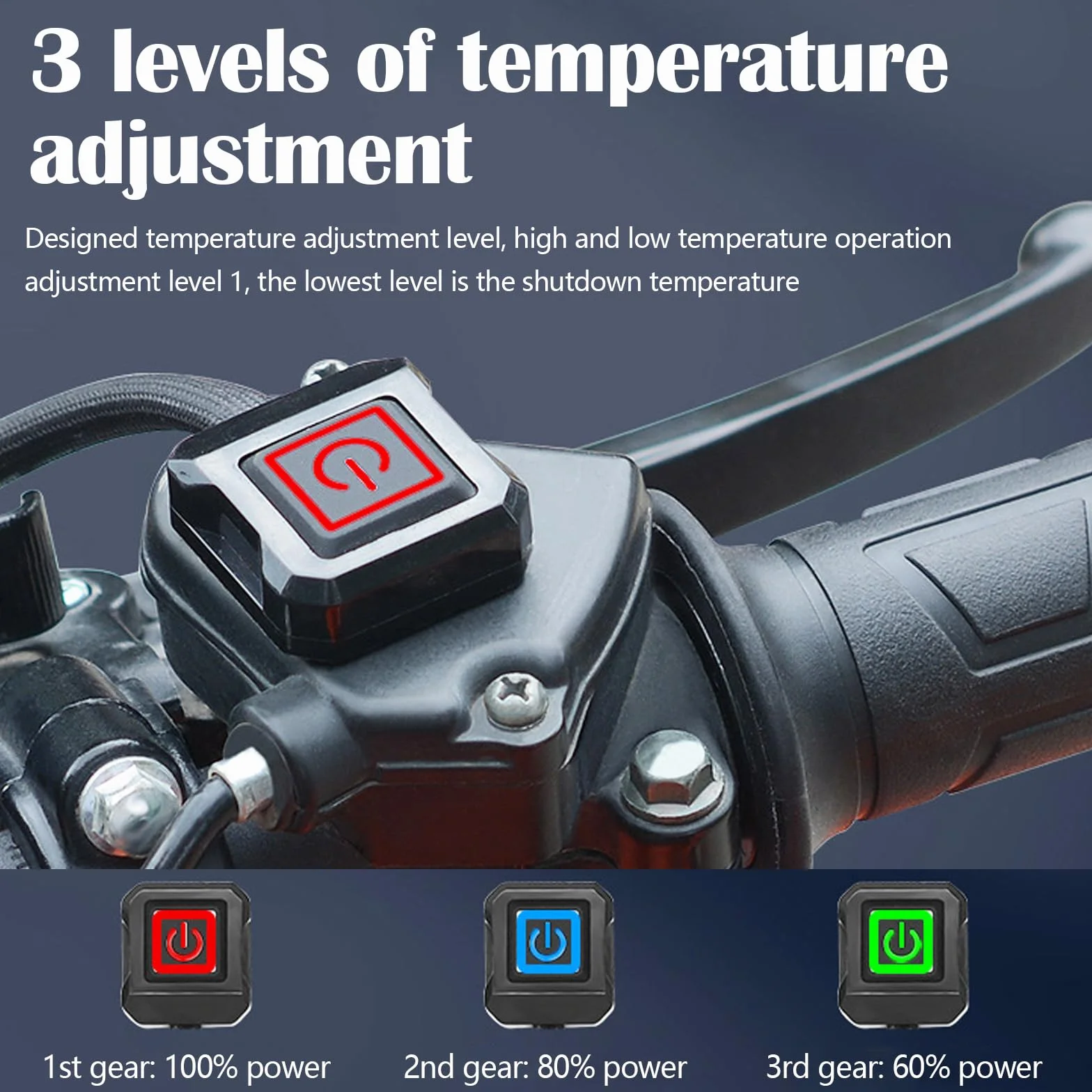 Manopole Riscaldate ATV da 12 V, Overgrip Riscaldato Per Moto Regolabile A 3 Livelli, Impermeabili Con Controllo Intelligente Della Temperatura