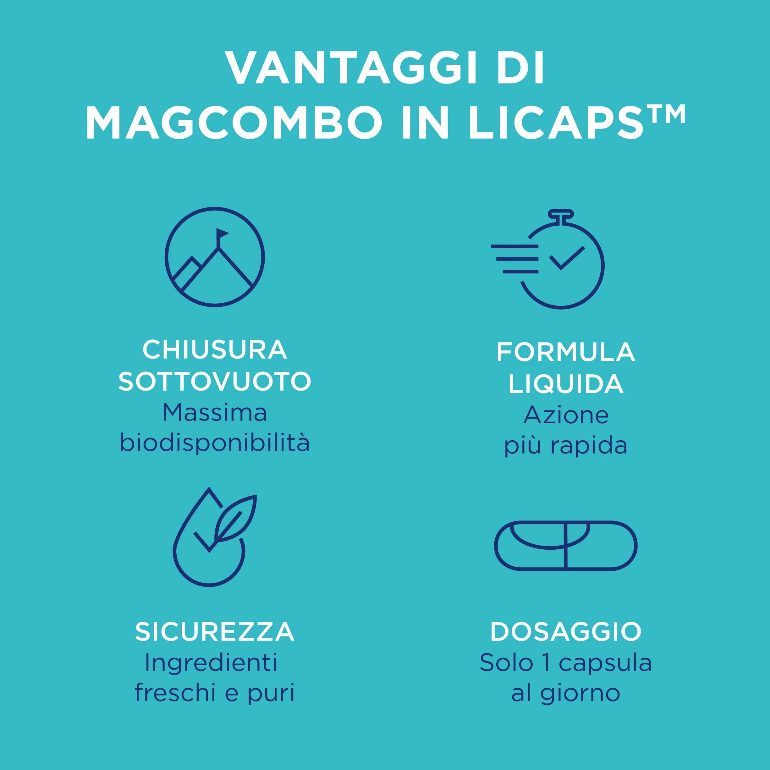 MagCombo Puro Magnesio Concentrato in Soluzione Oleosa con Vitamine B2 B6 B12 C 1 Capsula al Giorno