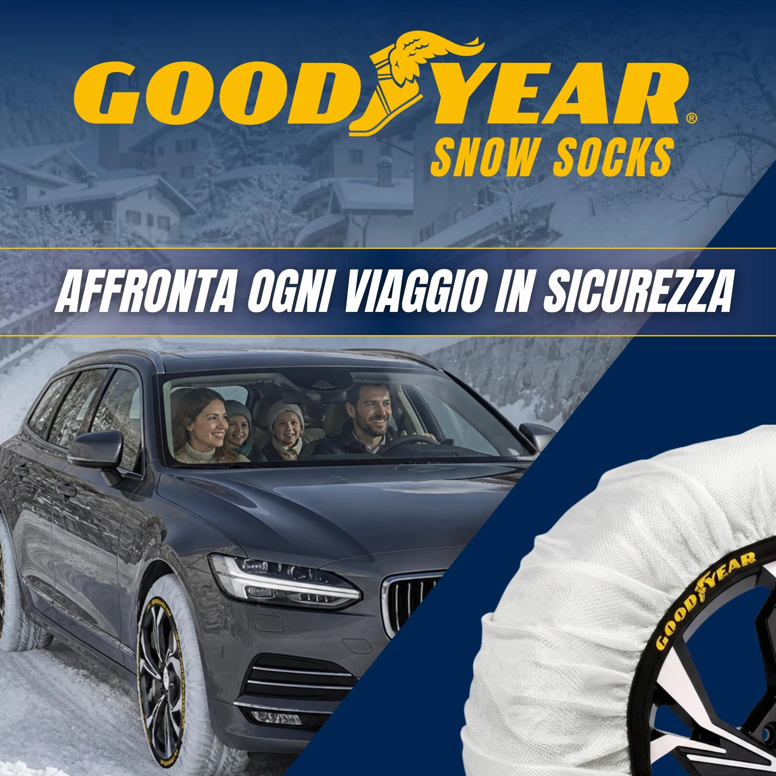 Goodyear Set di 2 Catene da Neve in Tessuto per Auto Goodyear Ultra GRIP TAGLIA XL, Specifico per il Funzionamento del Veicolo, Tessile, Bianco, per R14 - R21 (Misure Dettgliate All’interno)