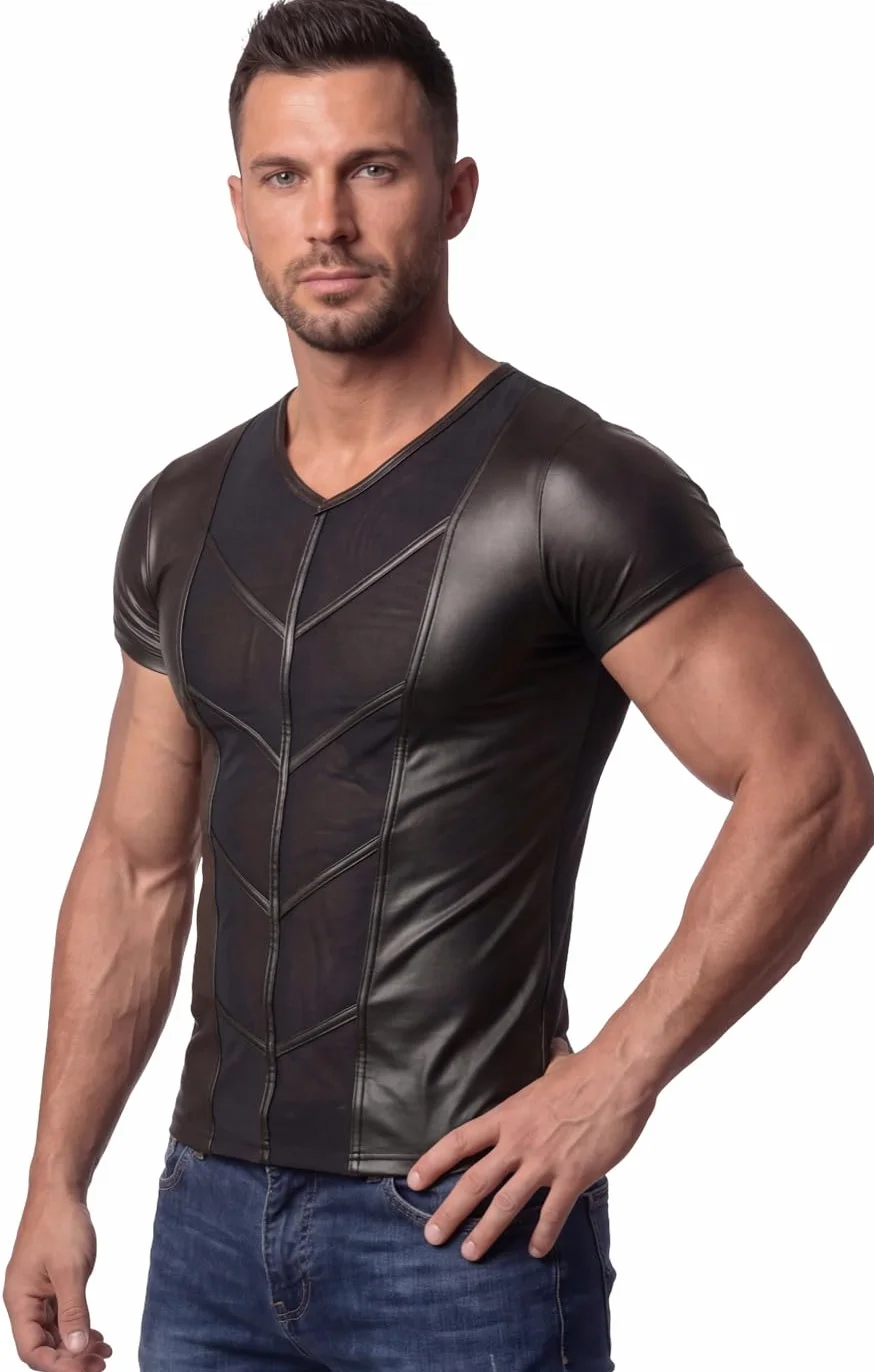 Maglietta uomo lattice effetto bagnato inserti rete