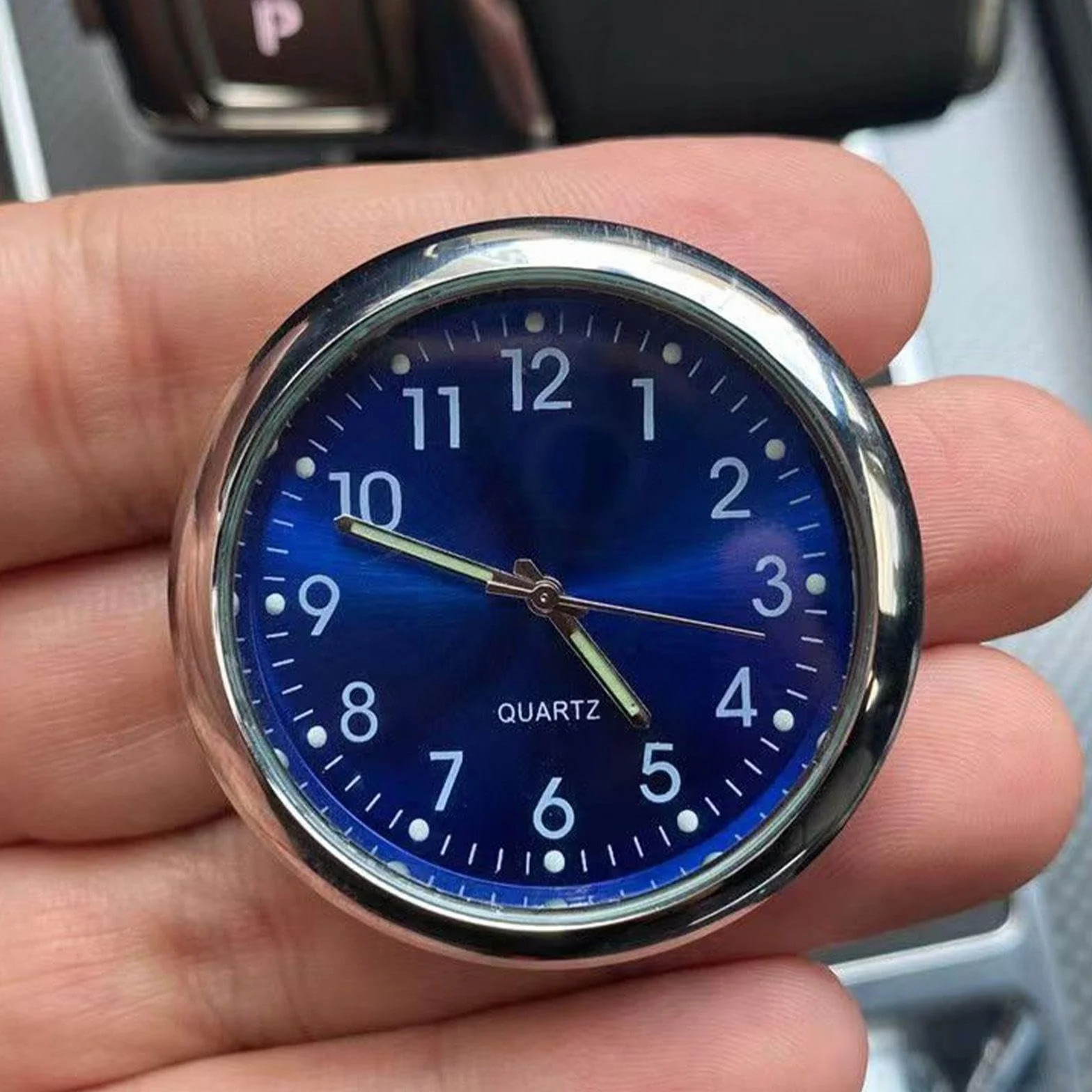 Mini Orologio Al Quarzo In Metallo Per Auto, 4 Orologi Con Nastri Biadesivi, Accessori
