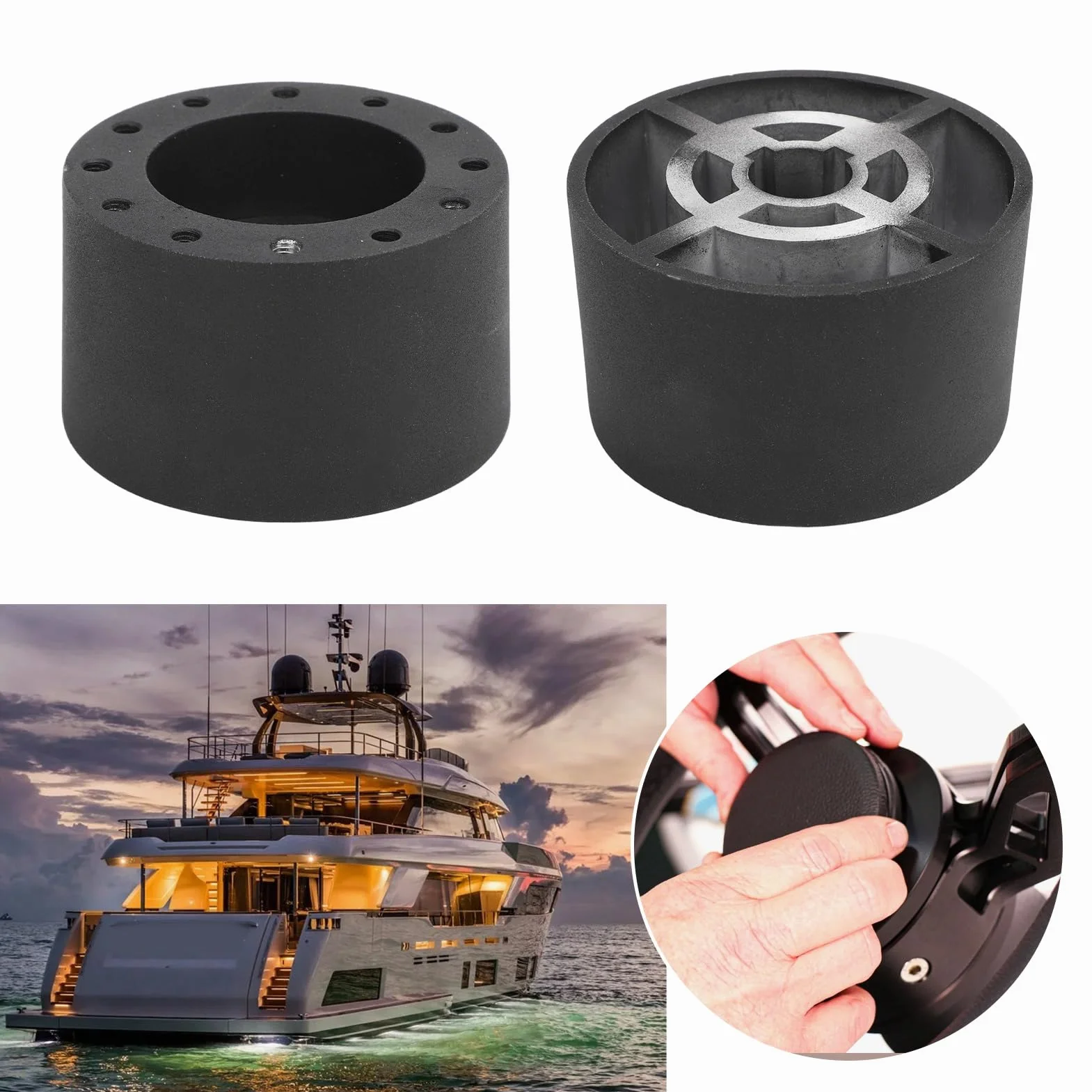 HEEPDD Adattatore per Volante Marino, Struttura, Design a 6 Fori, Chiavetta da 3/4 Pollici per Barche Compatibili Grant e NRG Adattatore per Volante Marino, Metallo Nan Altri Mezzi di