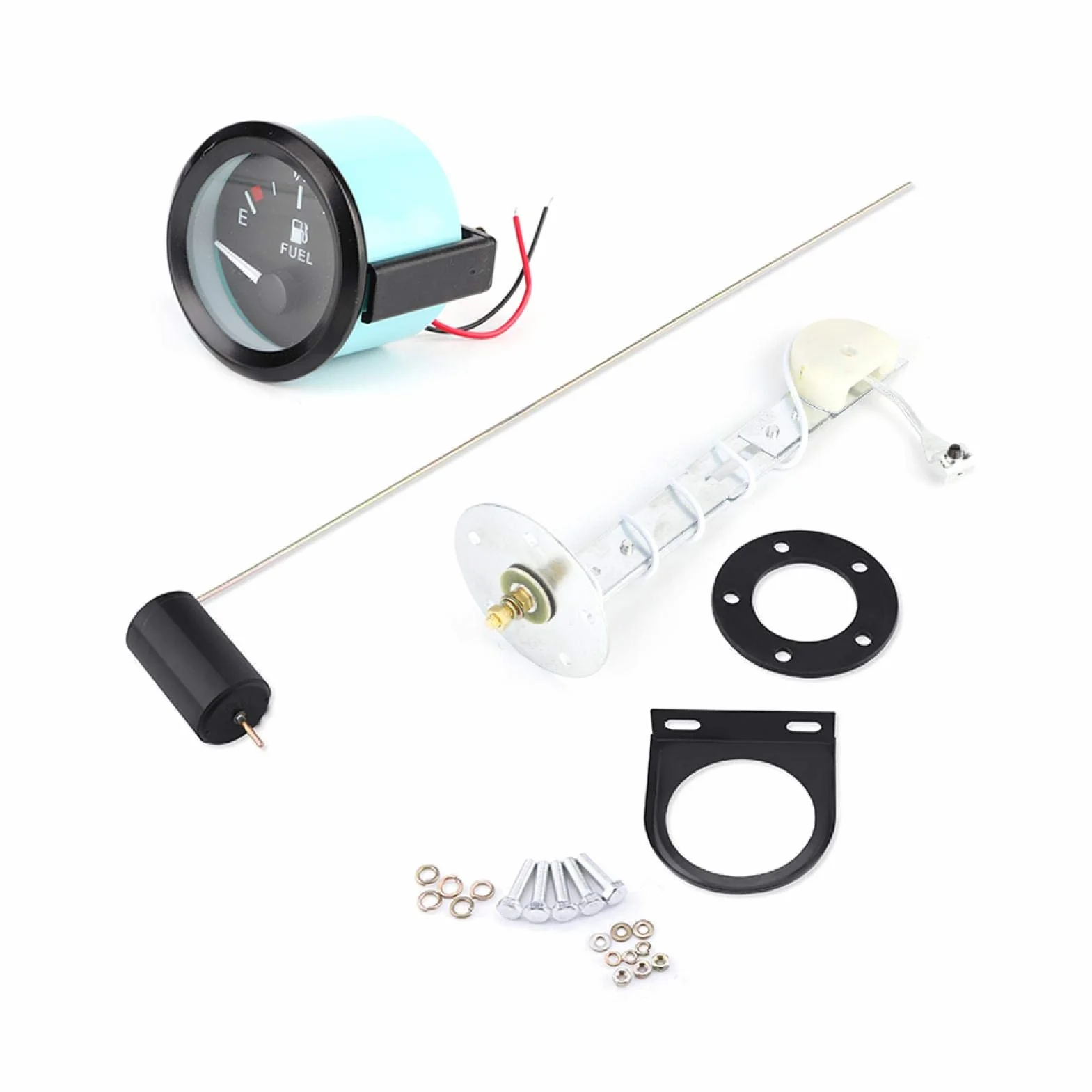 Indicatore livello carburante 52 mm LED universale E-1/2-F con sensore per auto moto barca