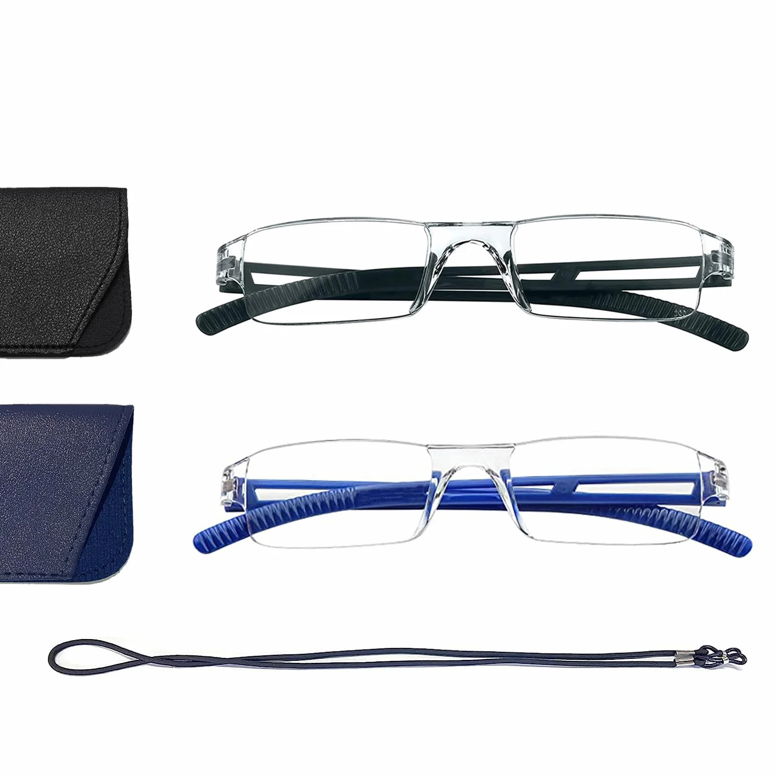 Hubeye Occhiali da lettura Ultraleggeri Montatura Trasparente Anti luce blu 1.50