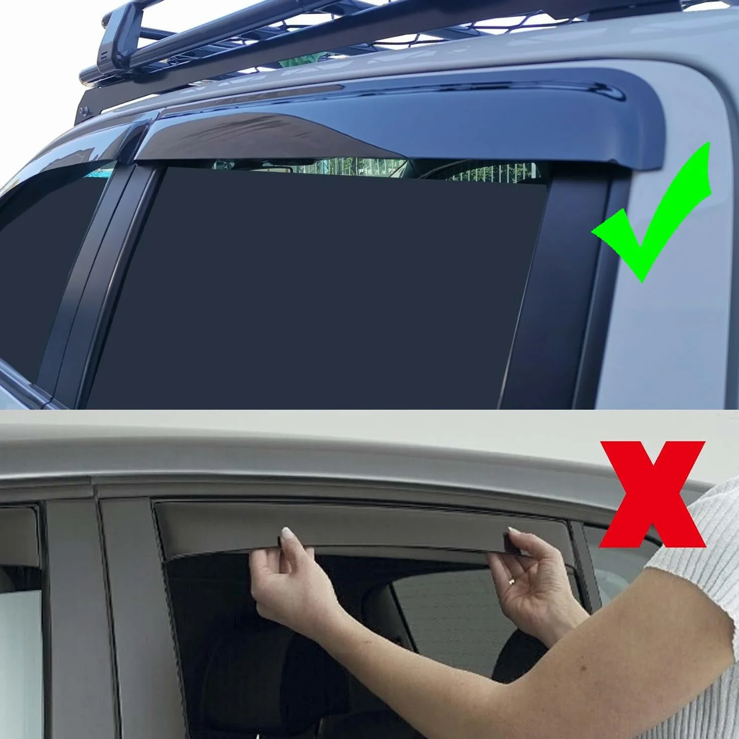 Deflettori d'aria Ford Ranger Wildtrak Raptor 2012-2022 Double Cabin T6 T7 T8 XL XLT Limited XLS Smoke nero