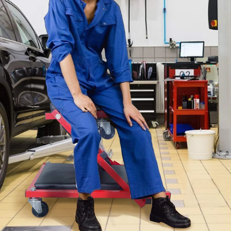 LILIIN Tavola da officina 2 in 1, con ruote girevoli a 360°, superficie imbottita, fino a 150 kg