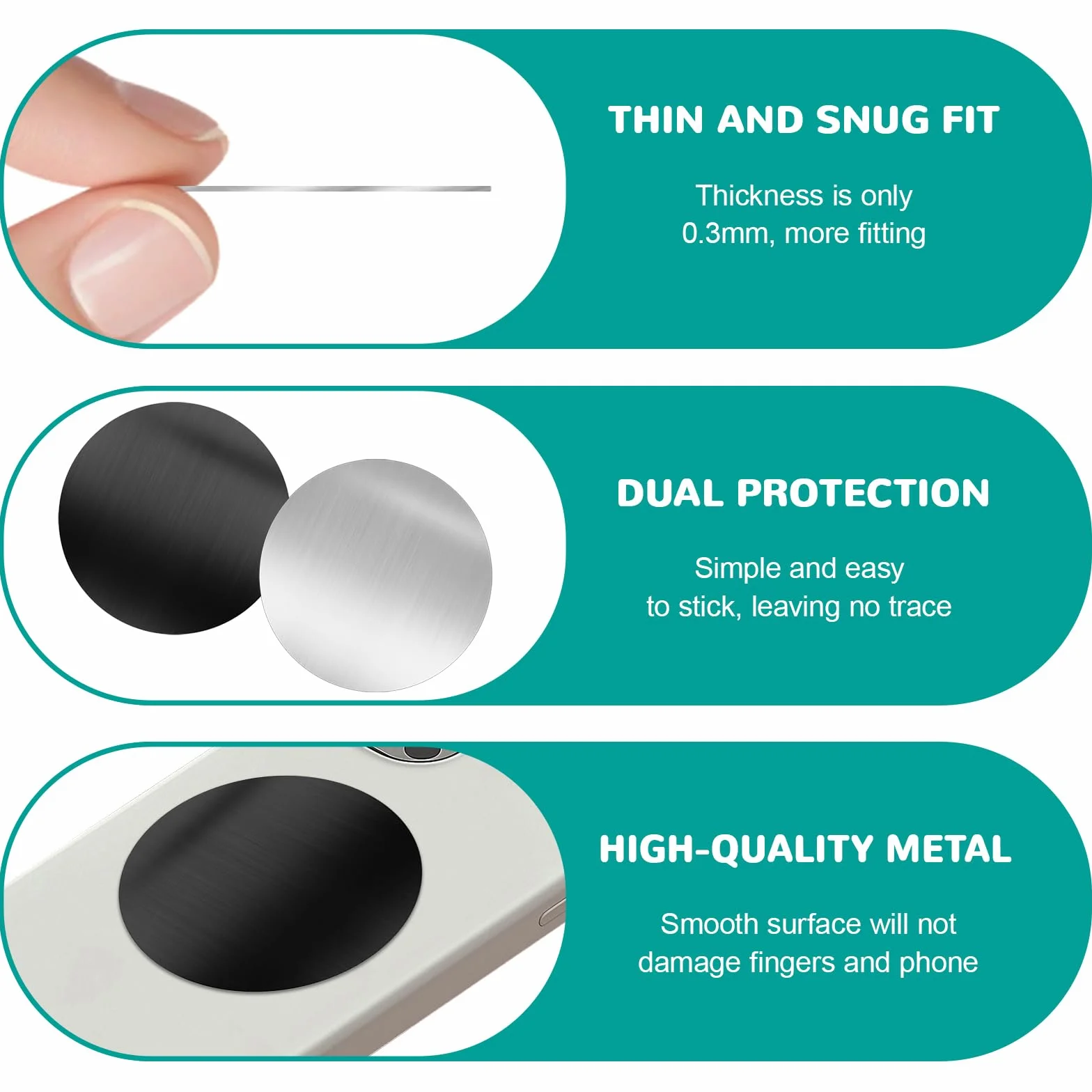 Piastrine metalliche autoadesive set 20 pezzi, piastra rotonda per magneti, adesivo magnetico forte universale