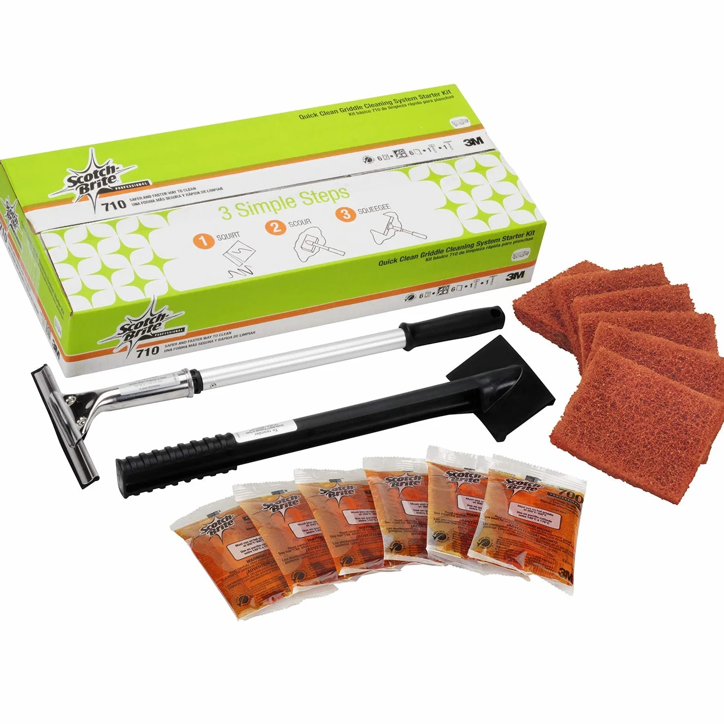 Scotch-Brite Set di 6 tamponi abrasivi, 10,2 x 13,3 cm, per cuocere su cibi e oli da cucina