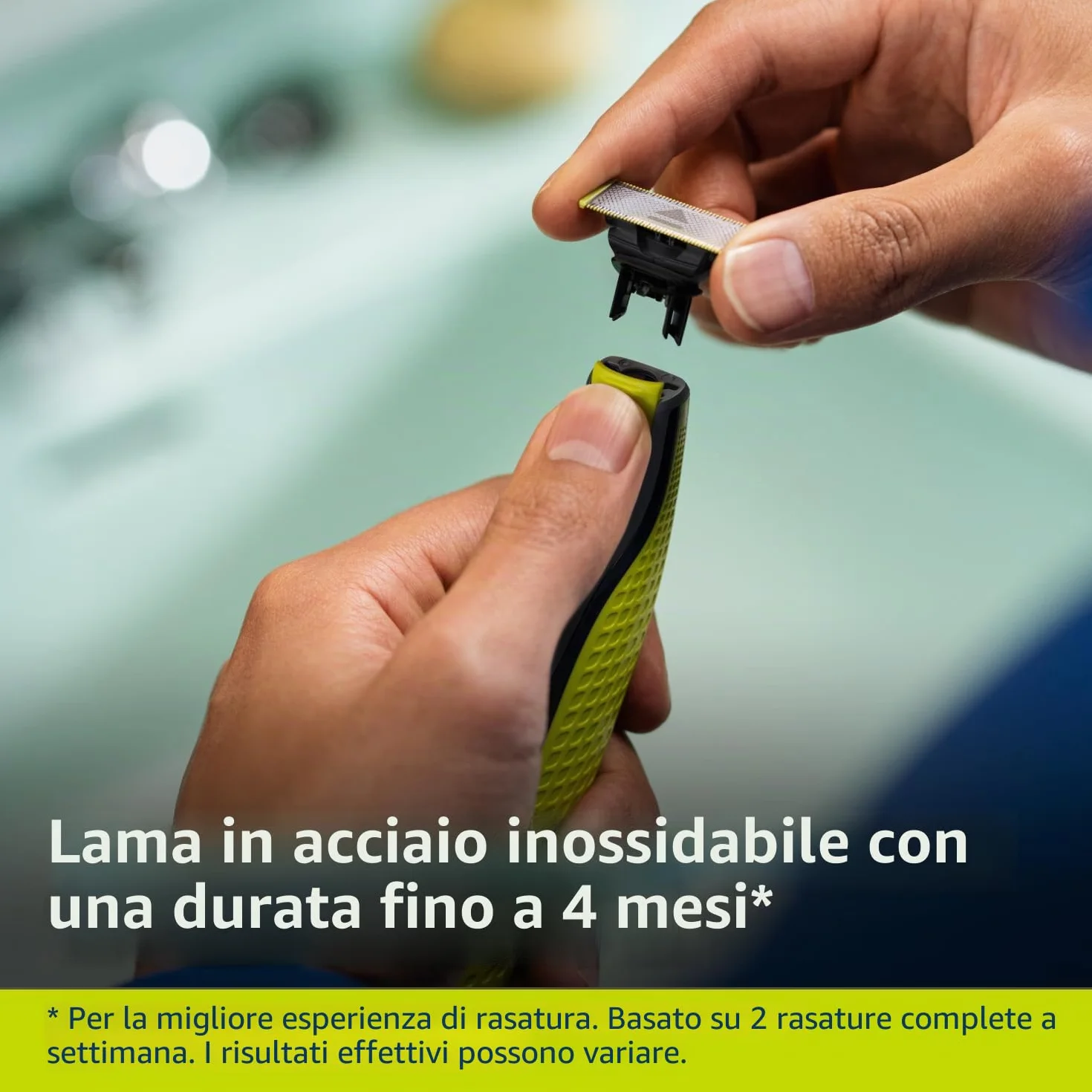 PHILIPS Oneblade QP2724/10 Regolabarba 3 accessori 1-5mm Senza Fili Ricaricabile Verde Nero