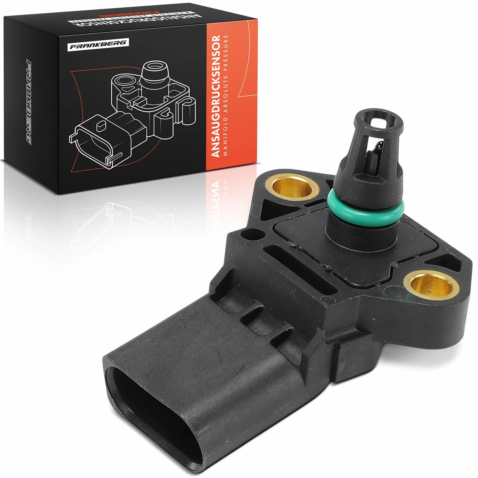 Frankberg Sensore pressione differenziale Pressione gas di scarico Compatibile con Golf V 1K1 Golf VI 5K1 Golf Plus 521 5M1 Golf VI Variante AJ5 Yeti 5L Replace# 038906051B