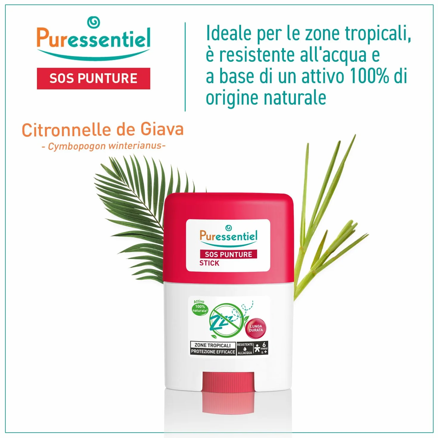 Puressentiel Stick SOS PUNTURE Zone Tropicali Waterproof Corpo e Viso 20 ml