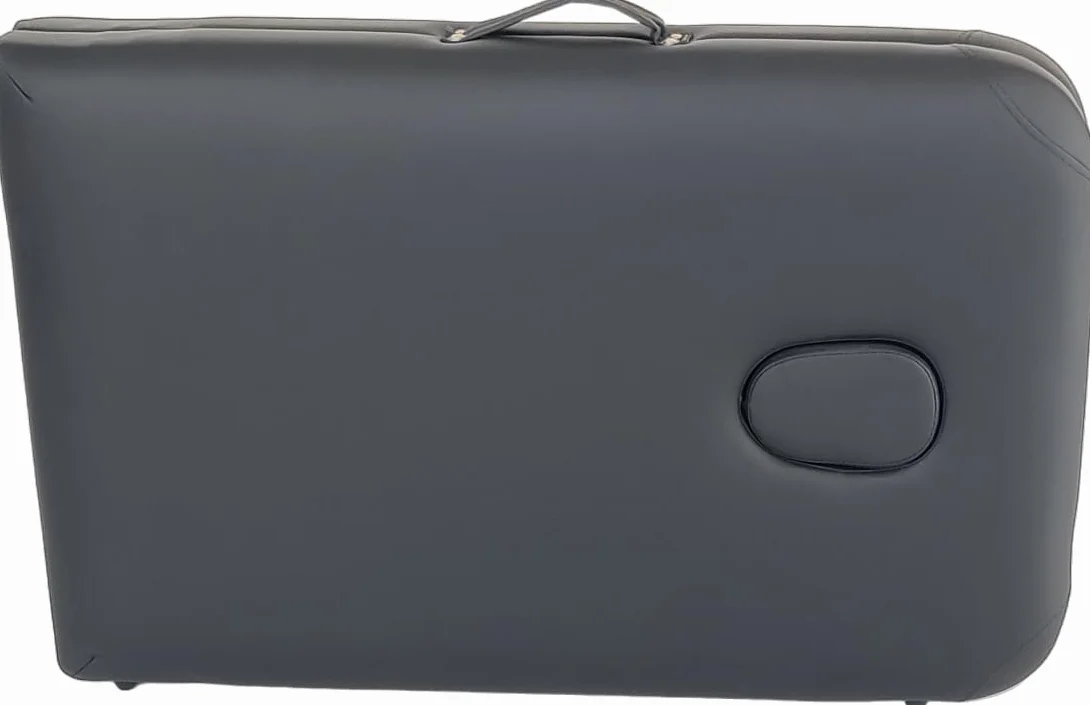 Beltom Lettino da Massaggio 2 Zone in Legno 185x60 cm Portatile 11,6 kg Pannello Reiki Angoli Arrotondati e Rinforzati Nero