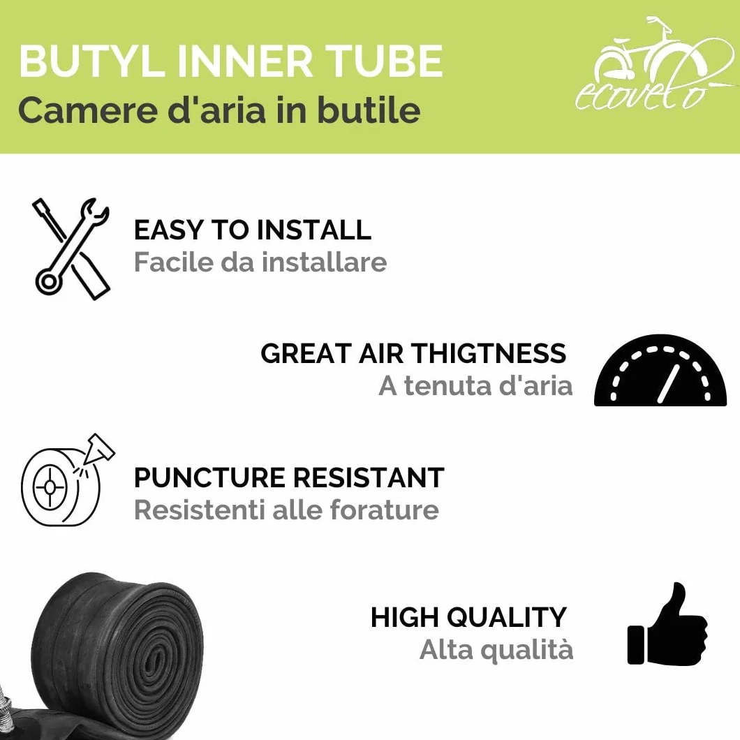 ECOVELO 2 Pneumatici 4.00-8 + Camere Pneumatici Rinforzati 6 PR Per Ruote Carrello Appendice Rimorchio Barca Rimorchietto