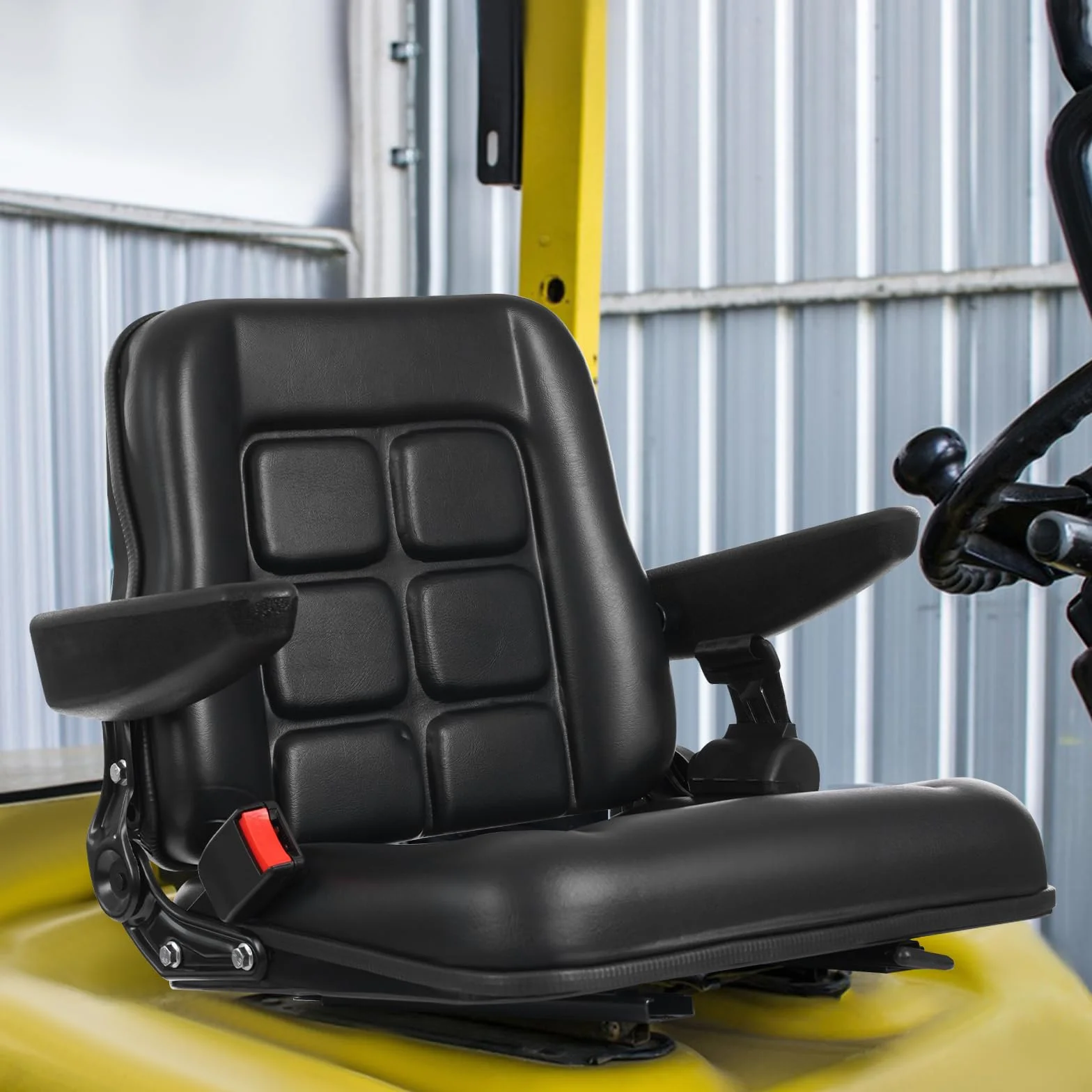 Sedile universale per trattore, sedile per trattore, sedile per carrello elevatore per comfort e stabilità in veicoli come UTV e ATV con area seduta regolabile e poggiatesta