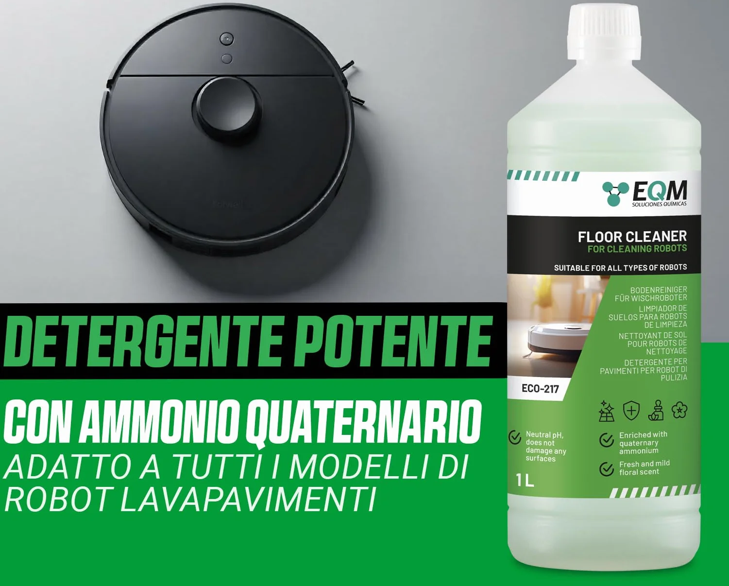 EQM ECO-217 Detergente per Robot Lavapavimenti 1L pH Neutro