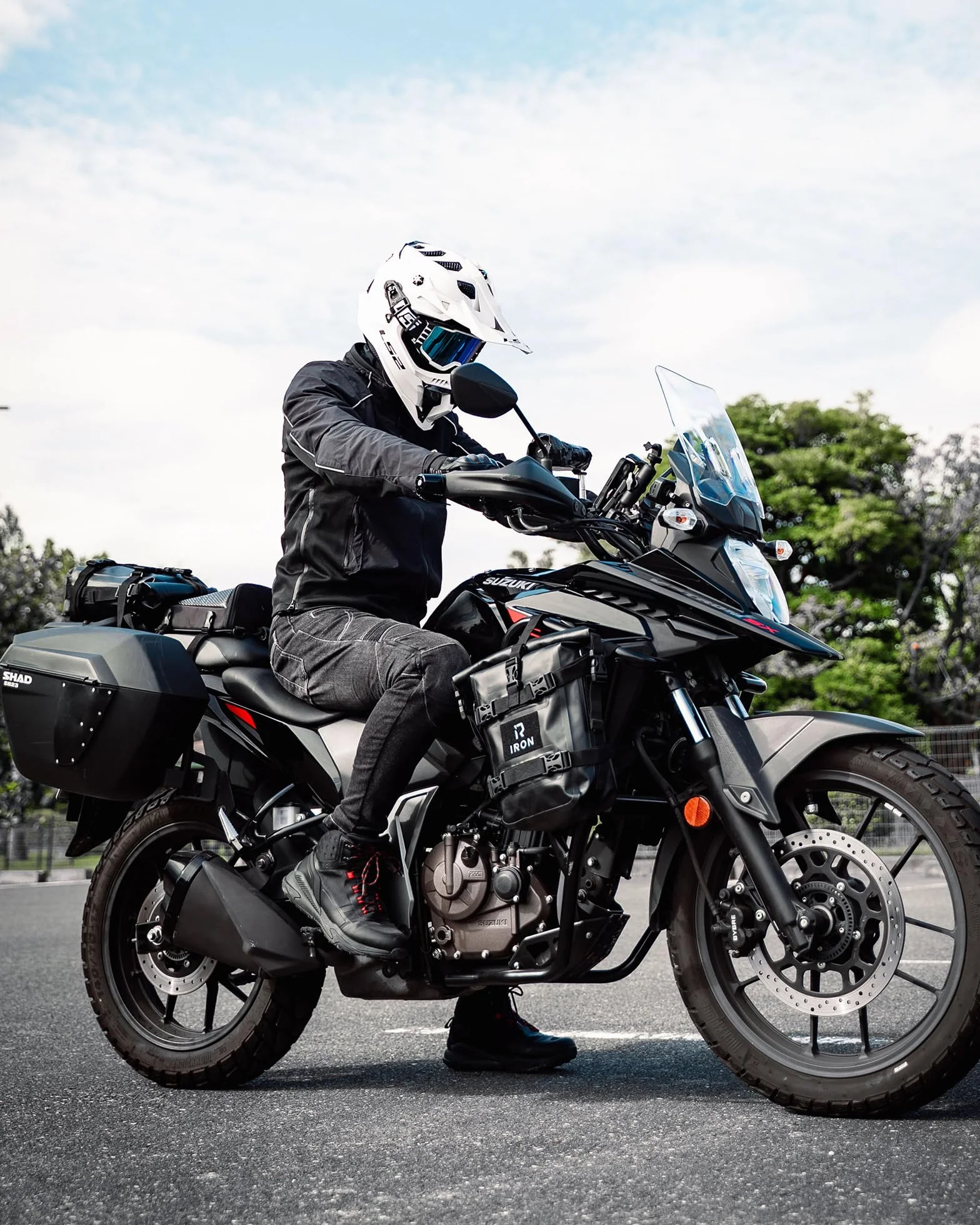 RIDEIRON Borse Crash Bar Moto 2×5L Impermeabili, Laterali Universali, Montaggio Rapido, PVC 500D, Nero